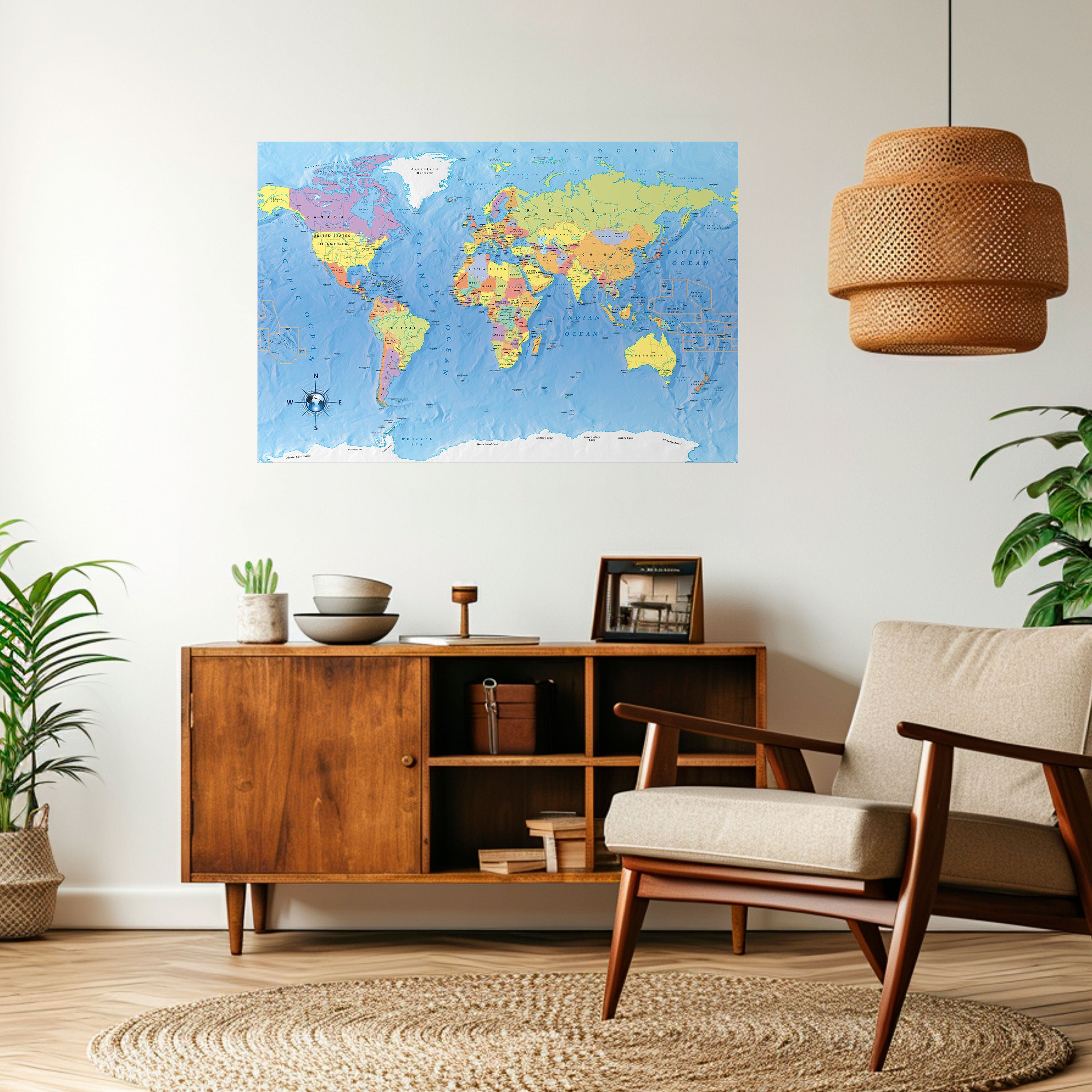 GLOBAL TONES IN GRAY Naklejka/Plakat poziomy