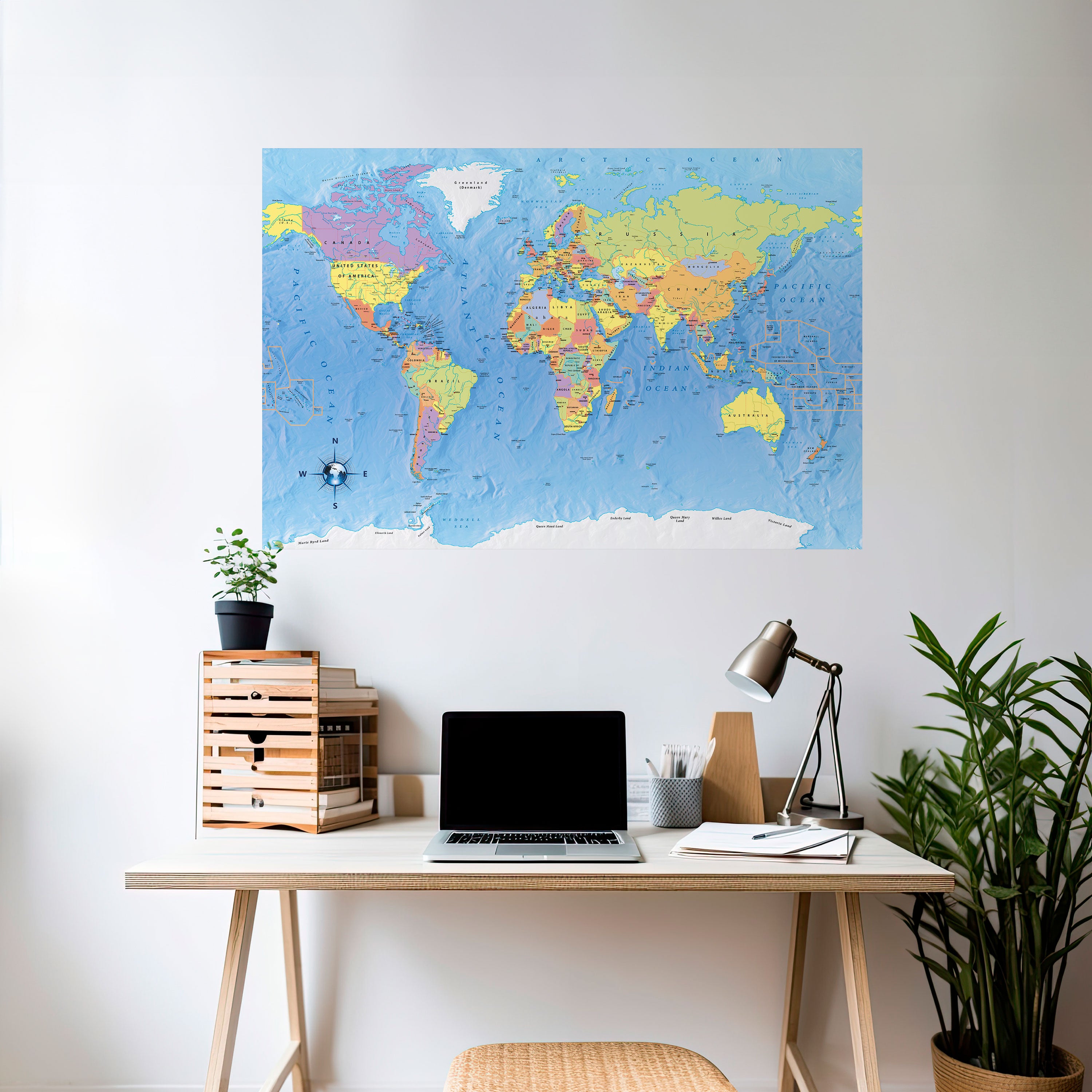 GLOBAL TONES IN GRAY Naklejka/Plakat poziomy