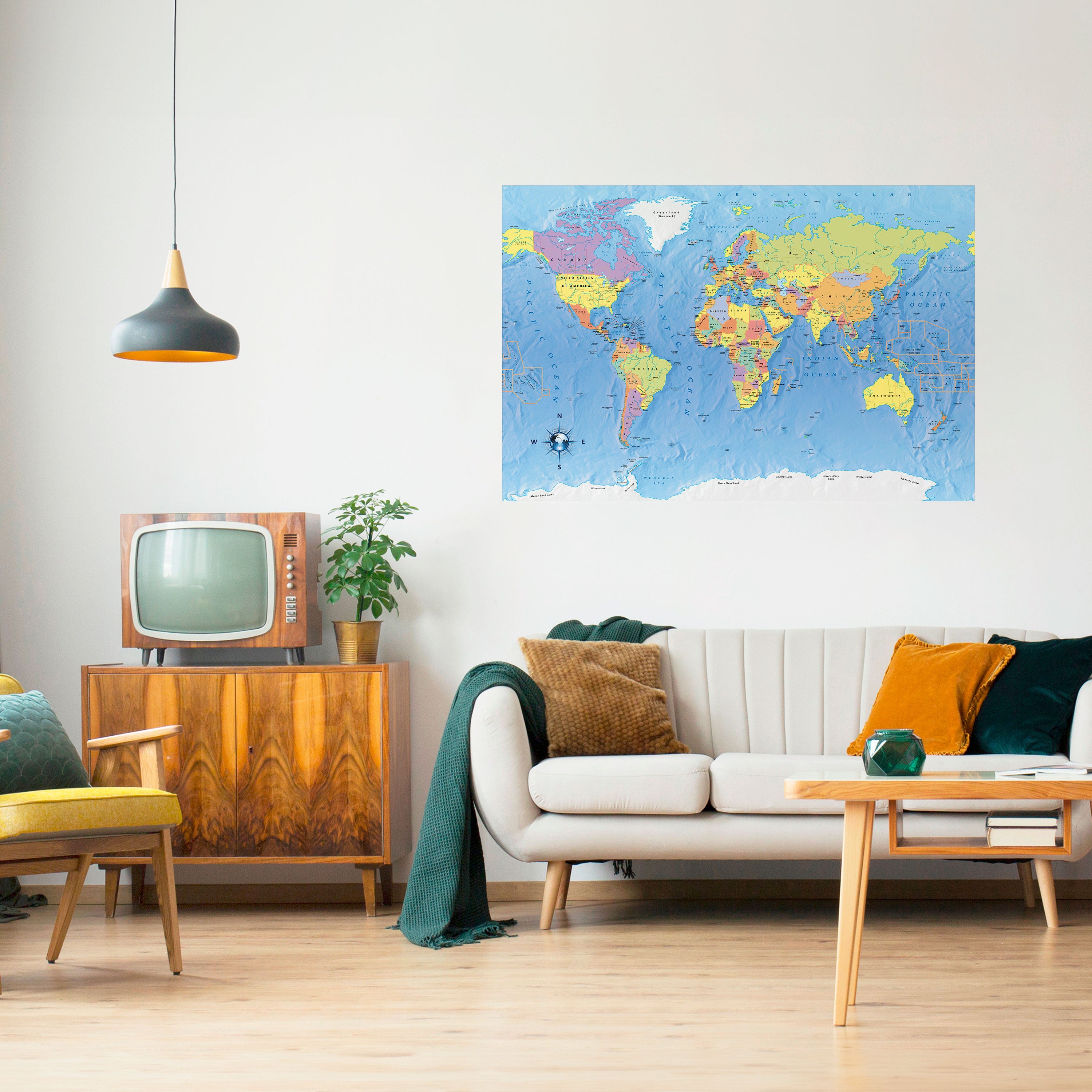 GLOBAL TONES IN GRAY Naklejka/Plakat poziomy