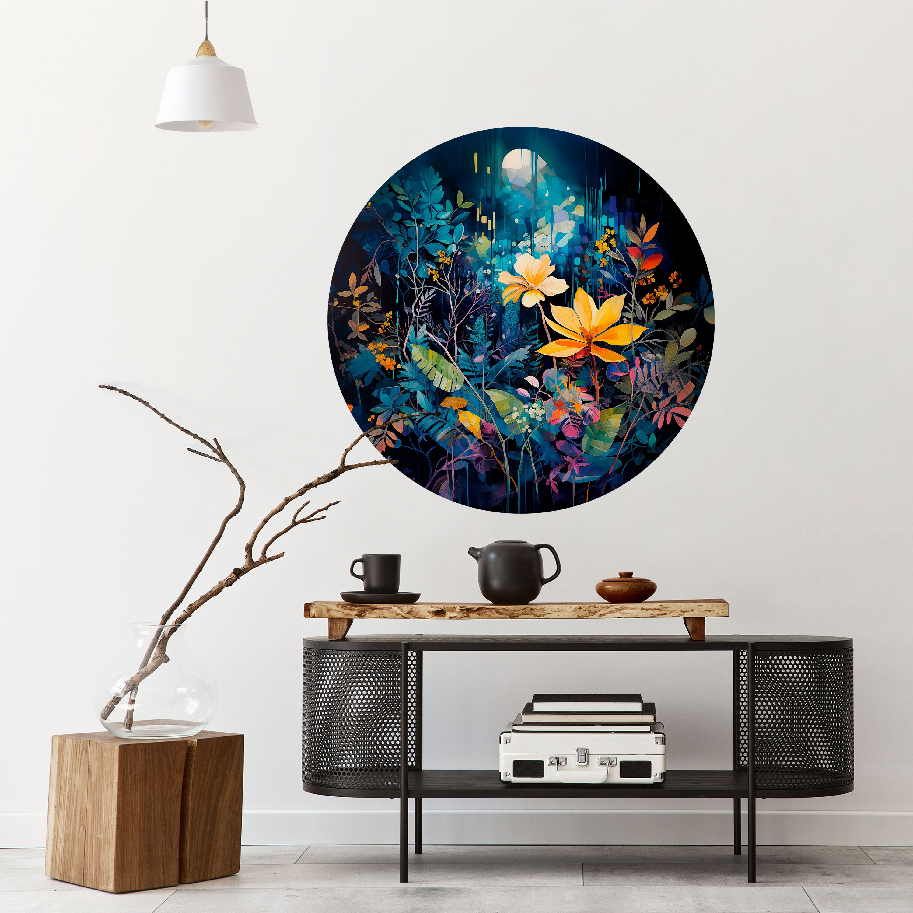 LUNAR FLOWERS Naklejka okrągła