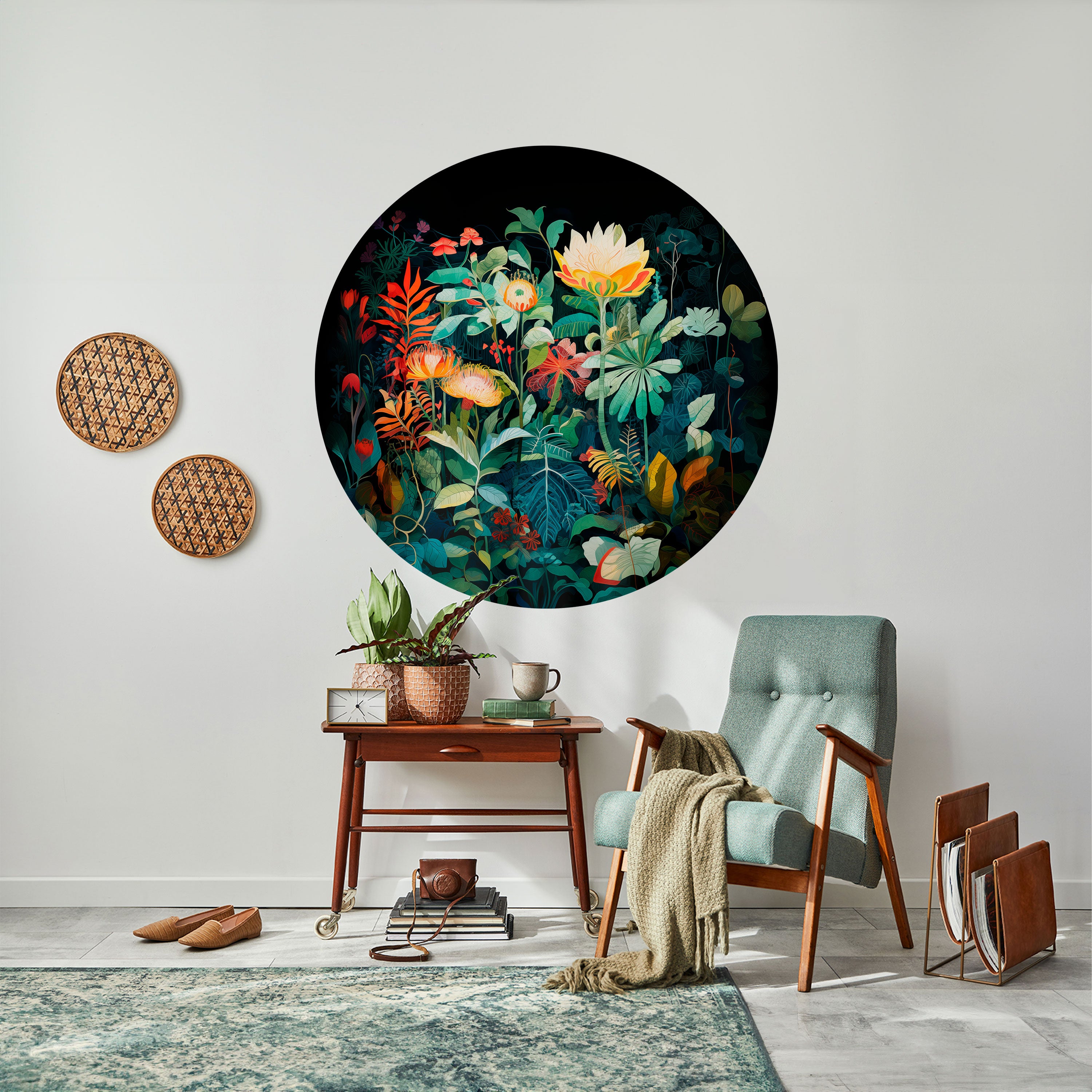 EVENING FLOWERS Naklejka okrągła