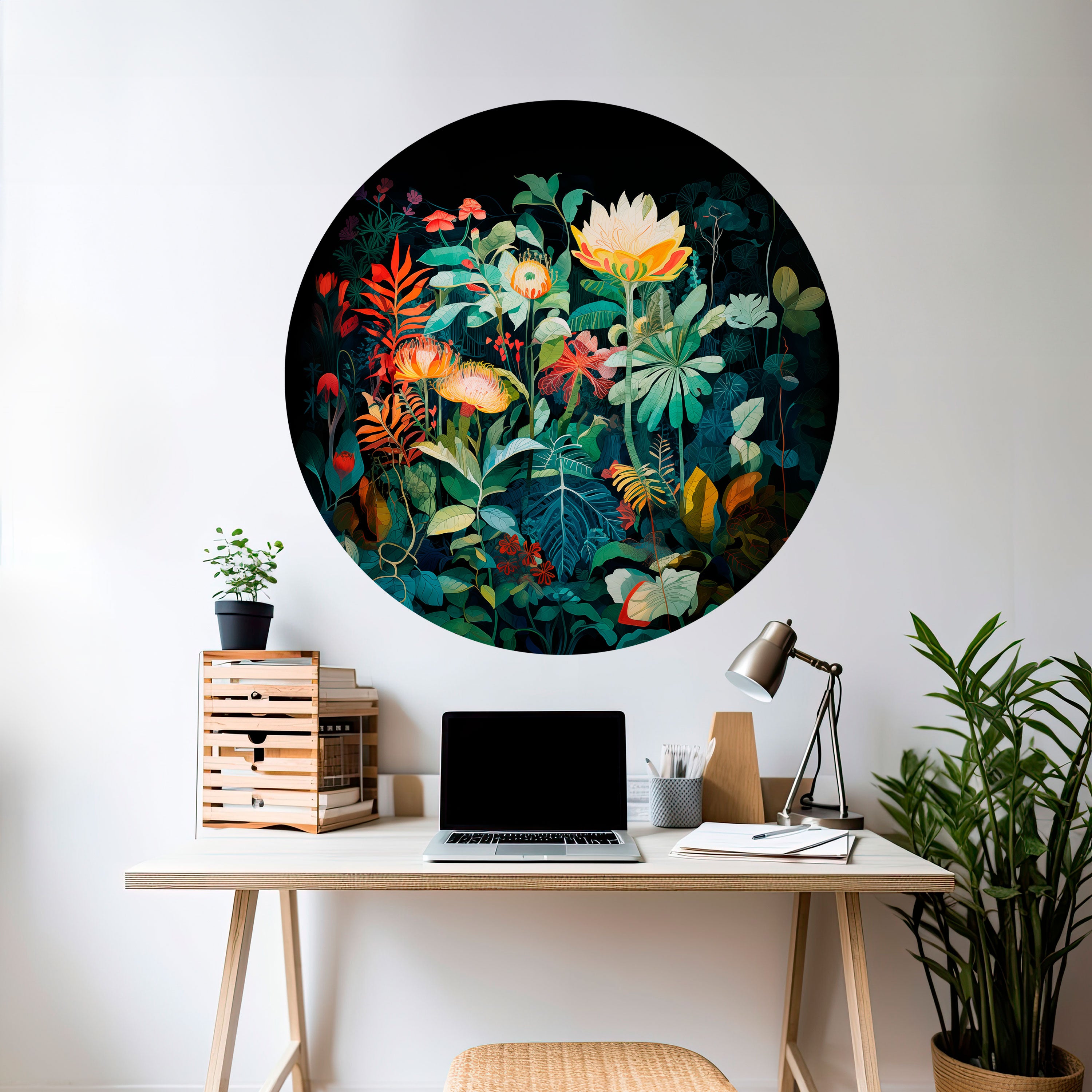 EVENING FLOWERS Naklejka okrągła