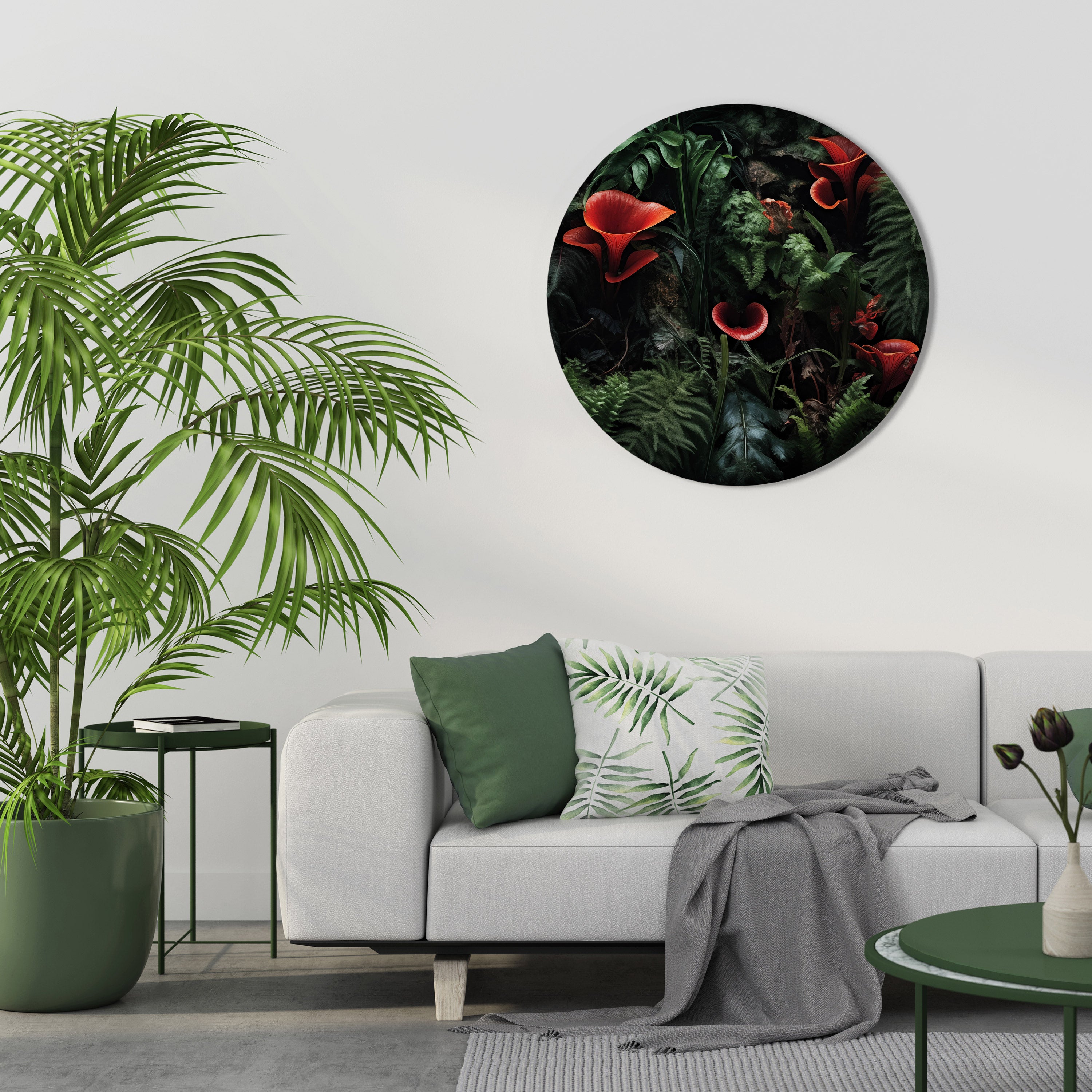 CRIMSON FERNS Obraz okrągły
