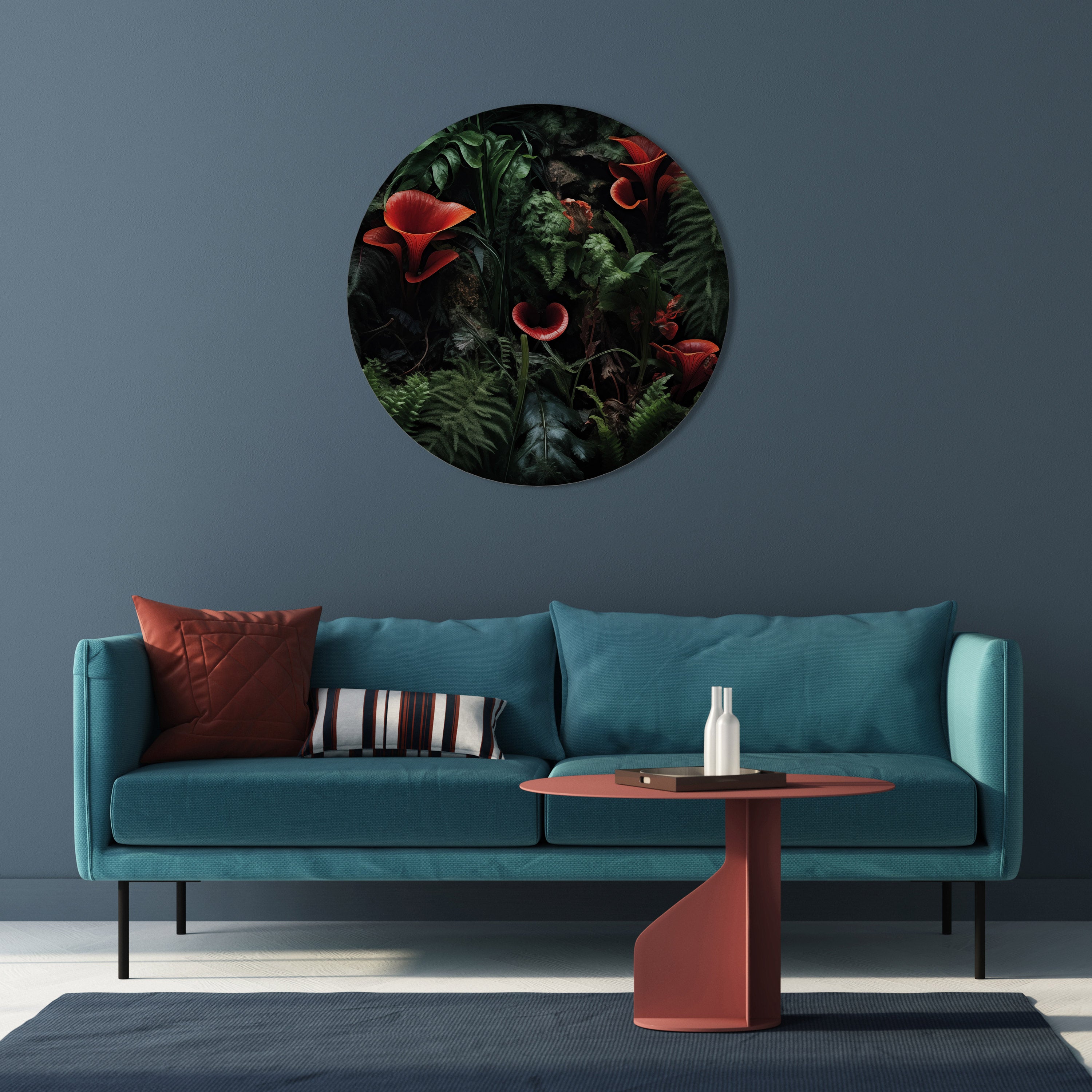 CRIMSON FERNS Obraz okrągły