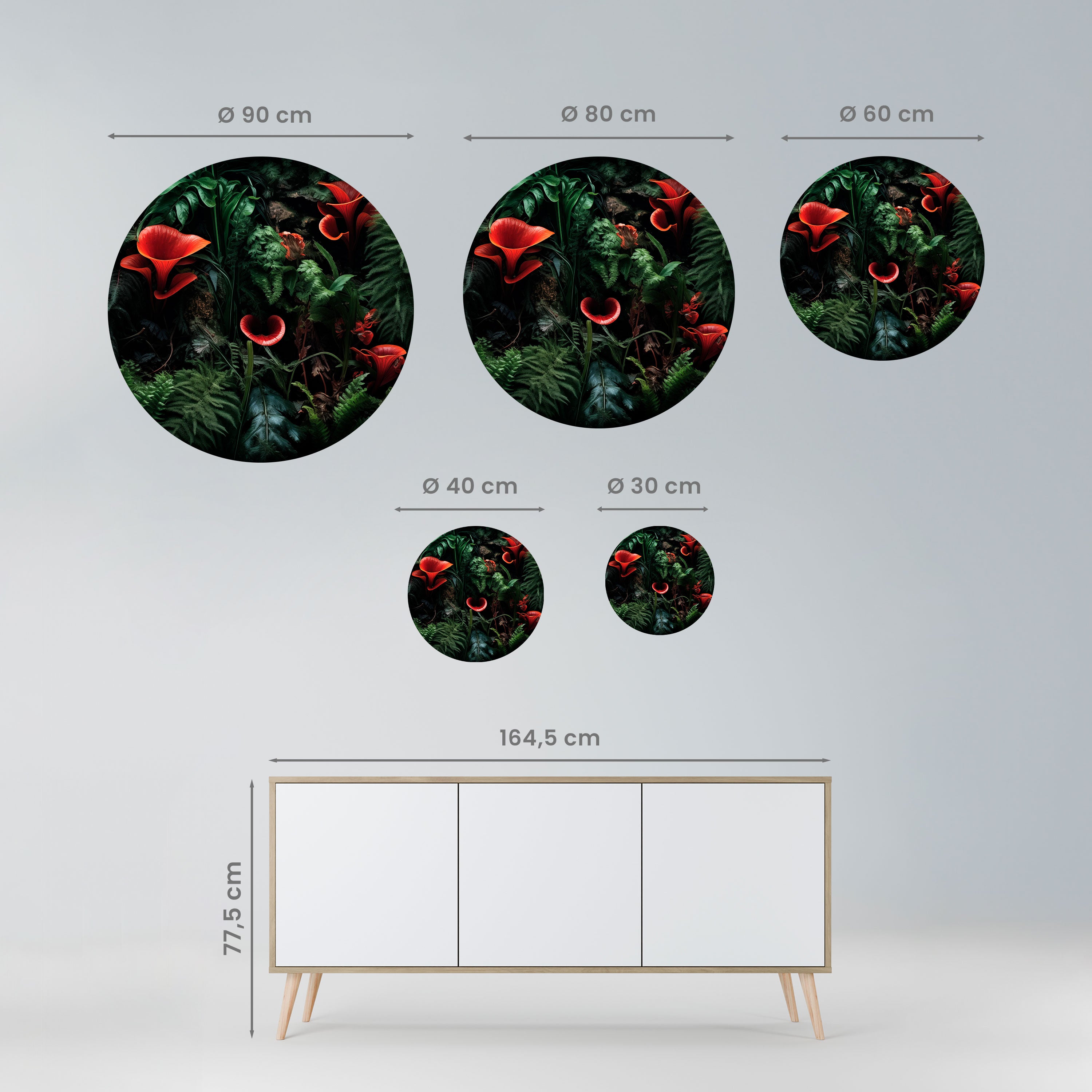 CRIMSON FERNS Naklejka okrągła