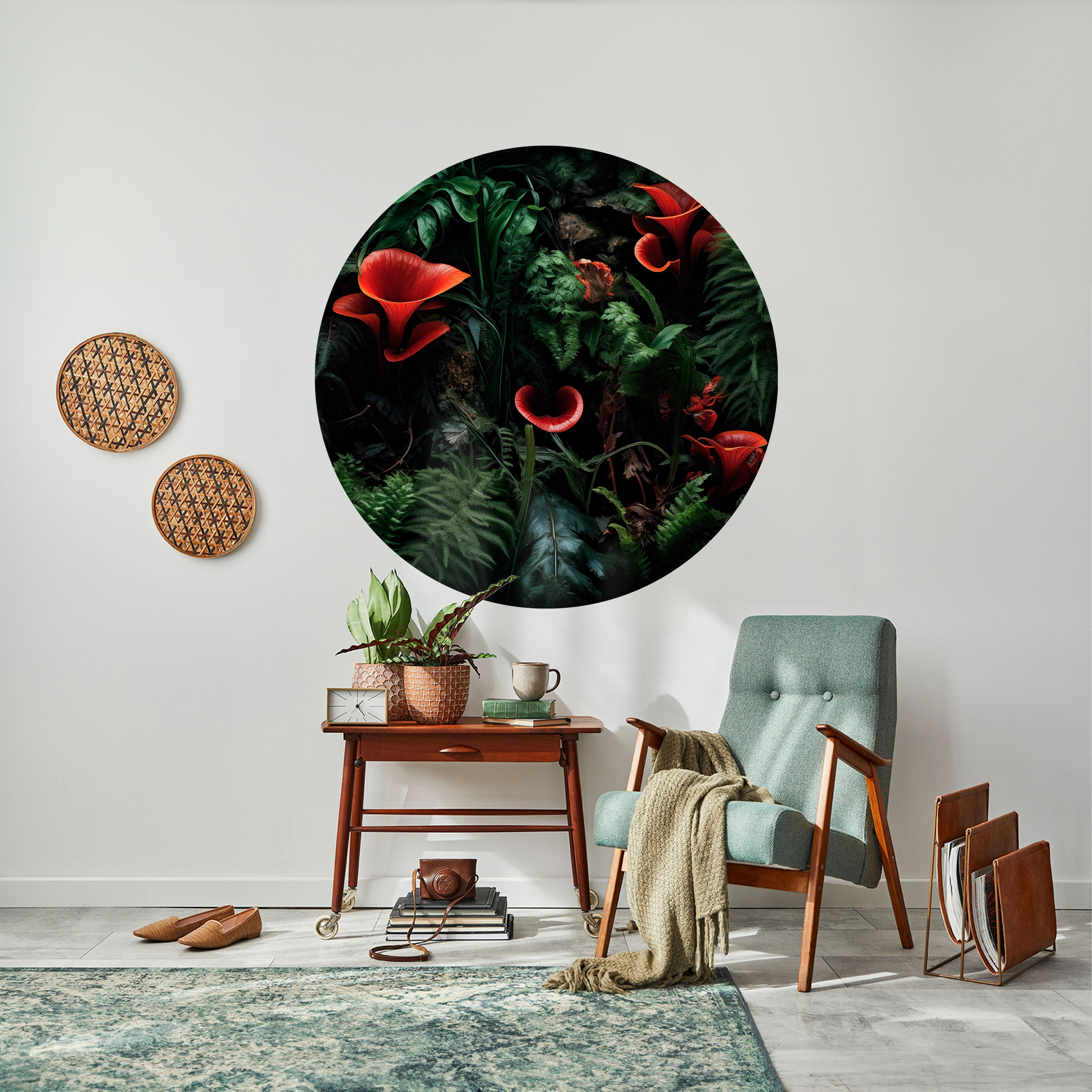 CRIMSON FERNS Naklejka okrągła