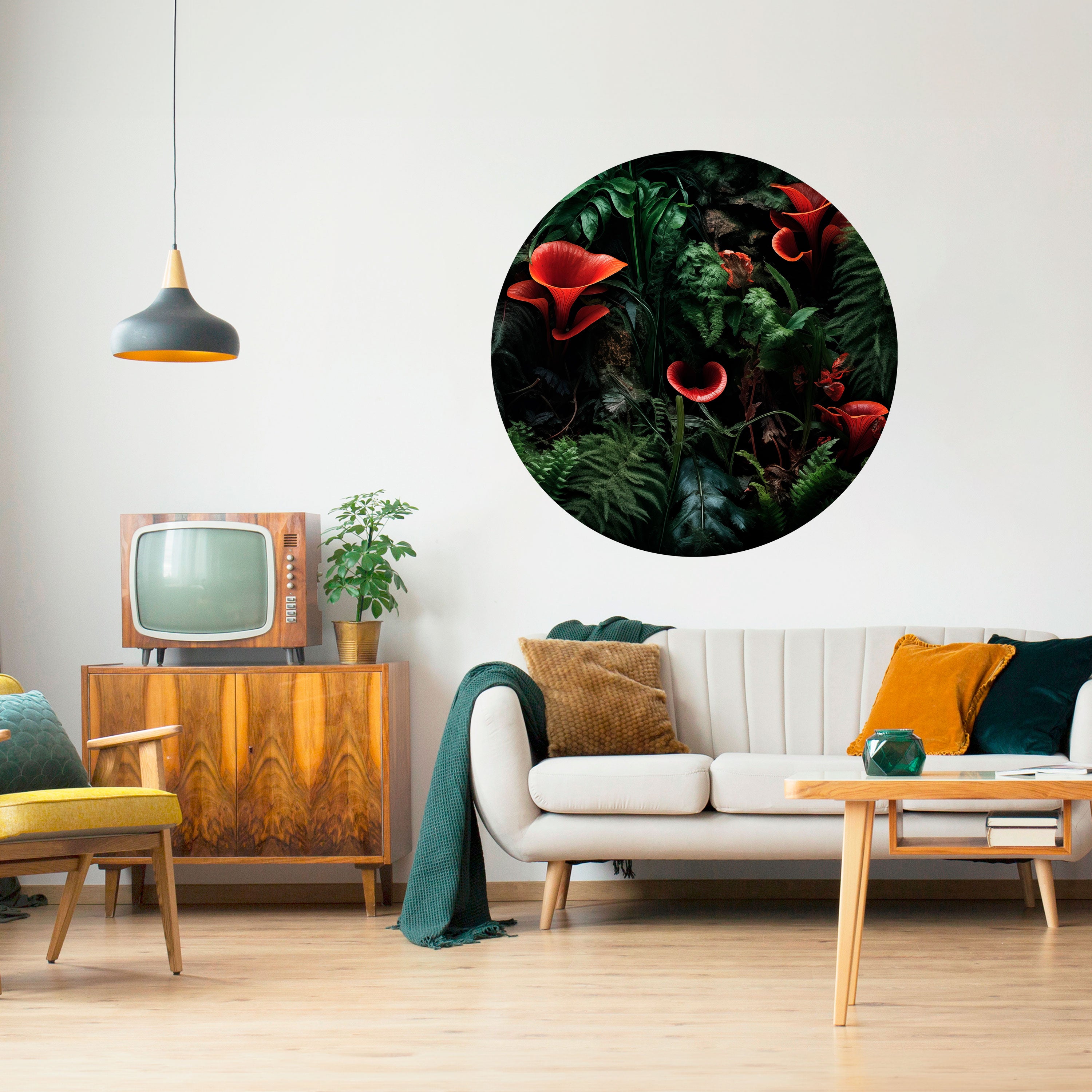 CRIMSON FERNS Naklejka okrągła