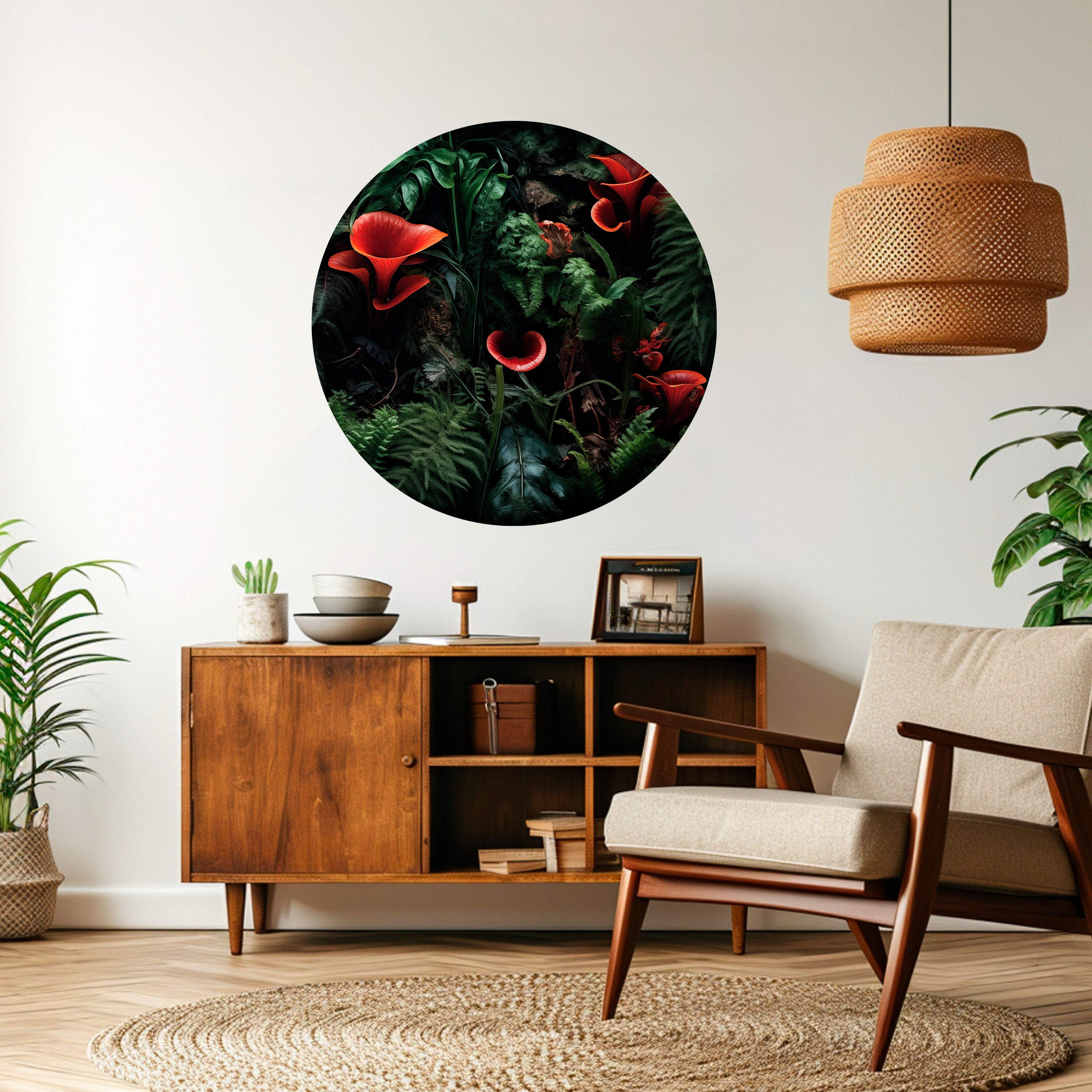 CRIMSON FERNS Naklejka okrągła