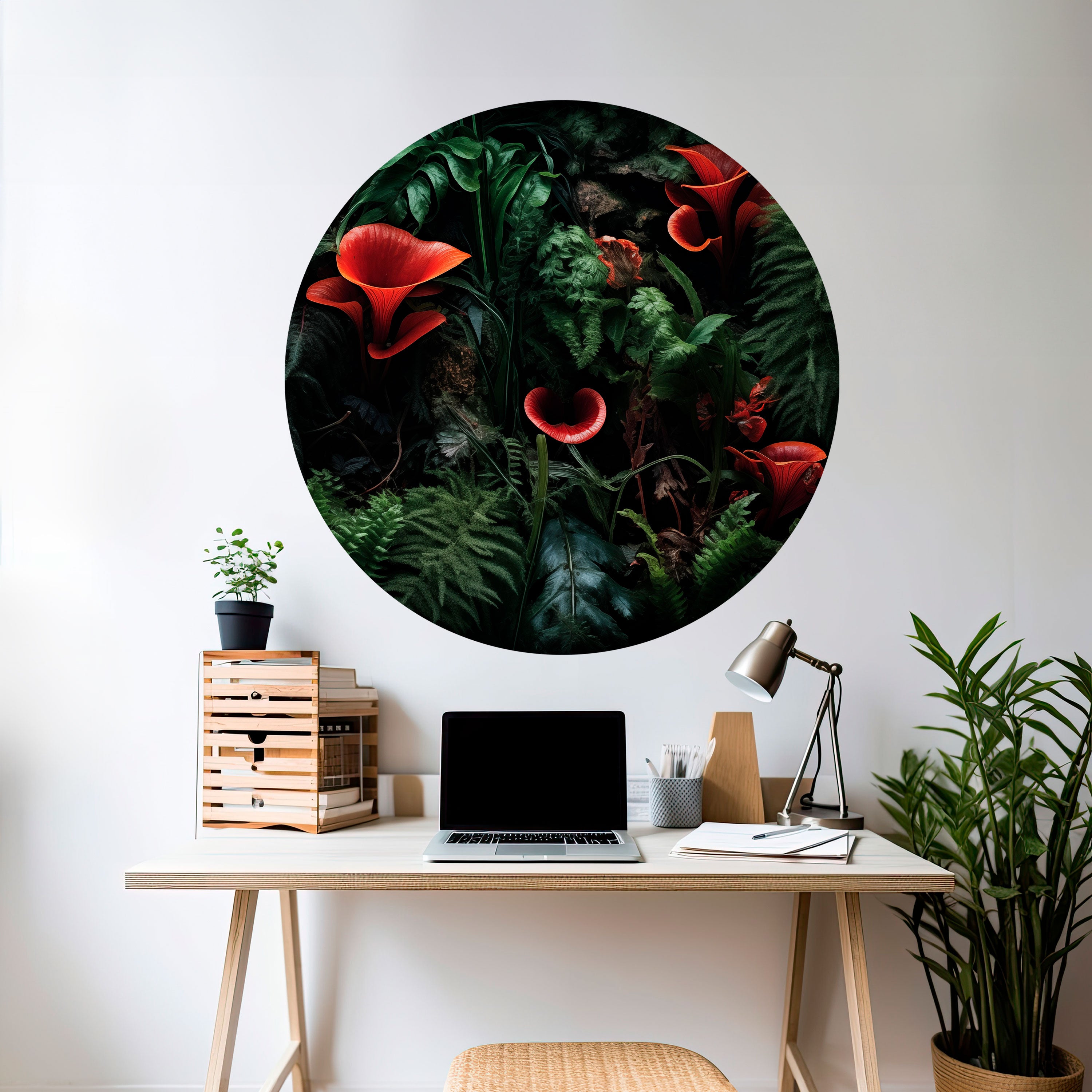 CRIMSON FERNS Naklejka okrągła