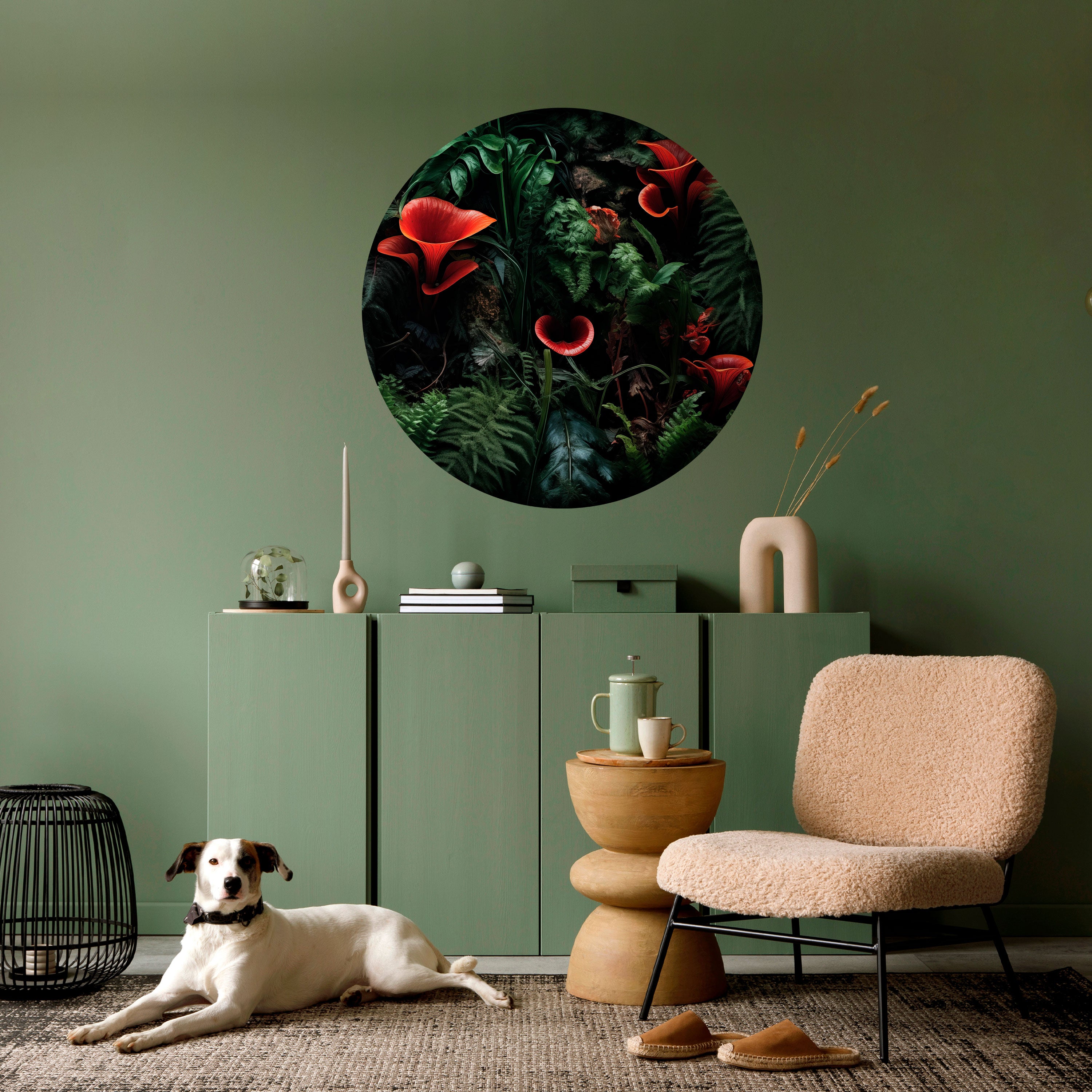 CRIMSON FERNS Naklejka okrągła