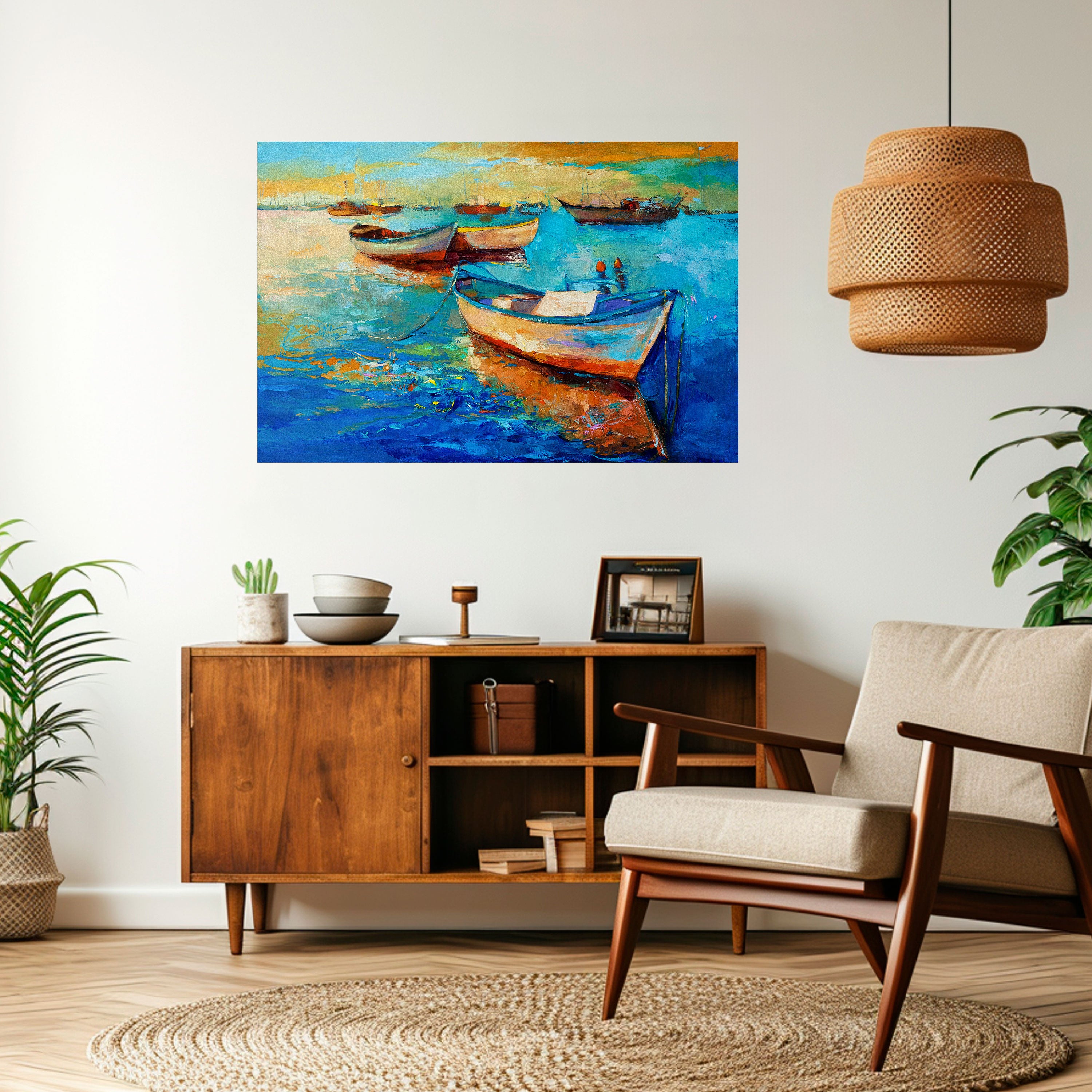 SERENE BOAT ESCAPADE Naklejka/Plakat poziomy