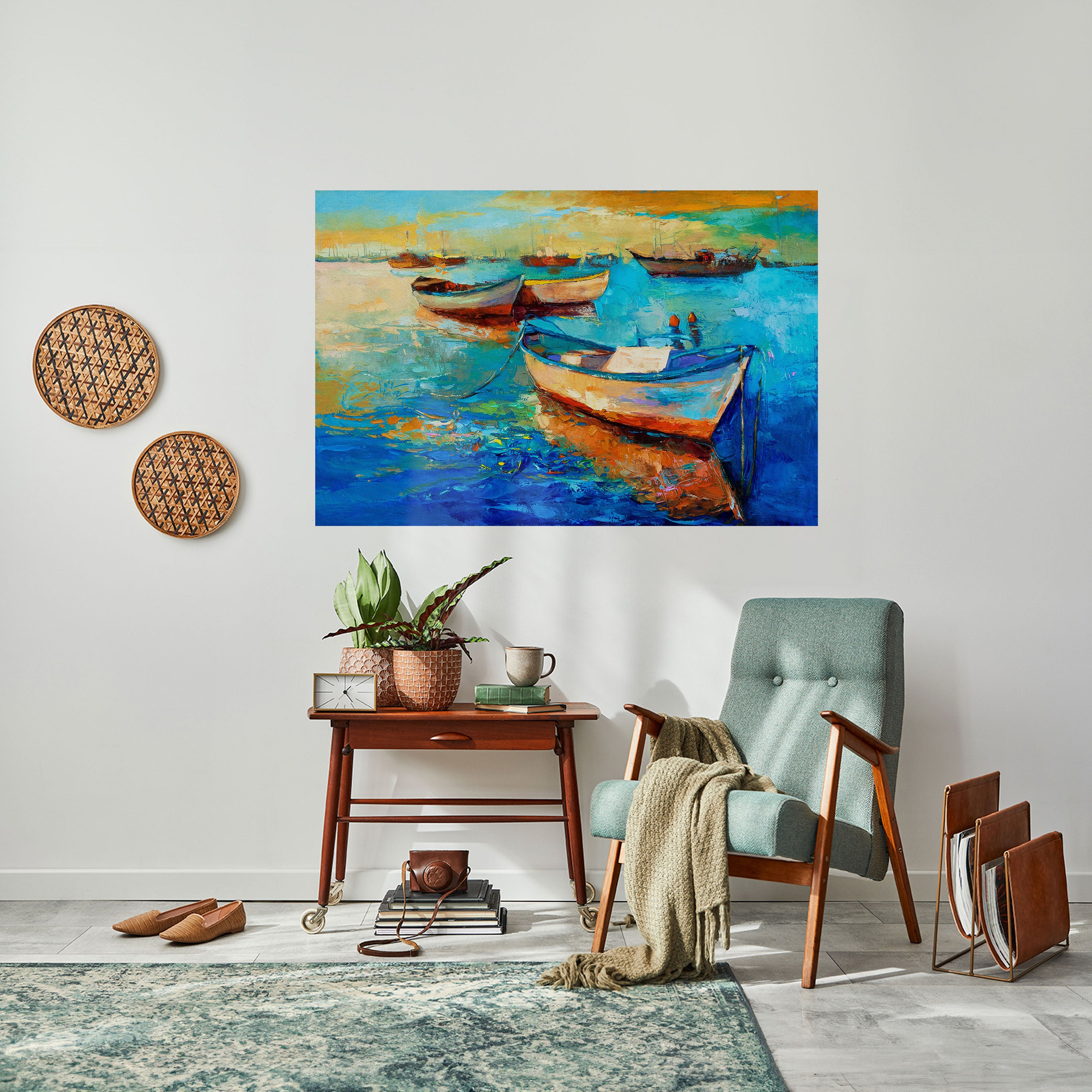 SERENE BOAT ESCAPADE Naklejka/Plakat poziomy