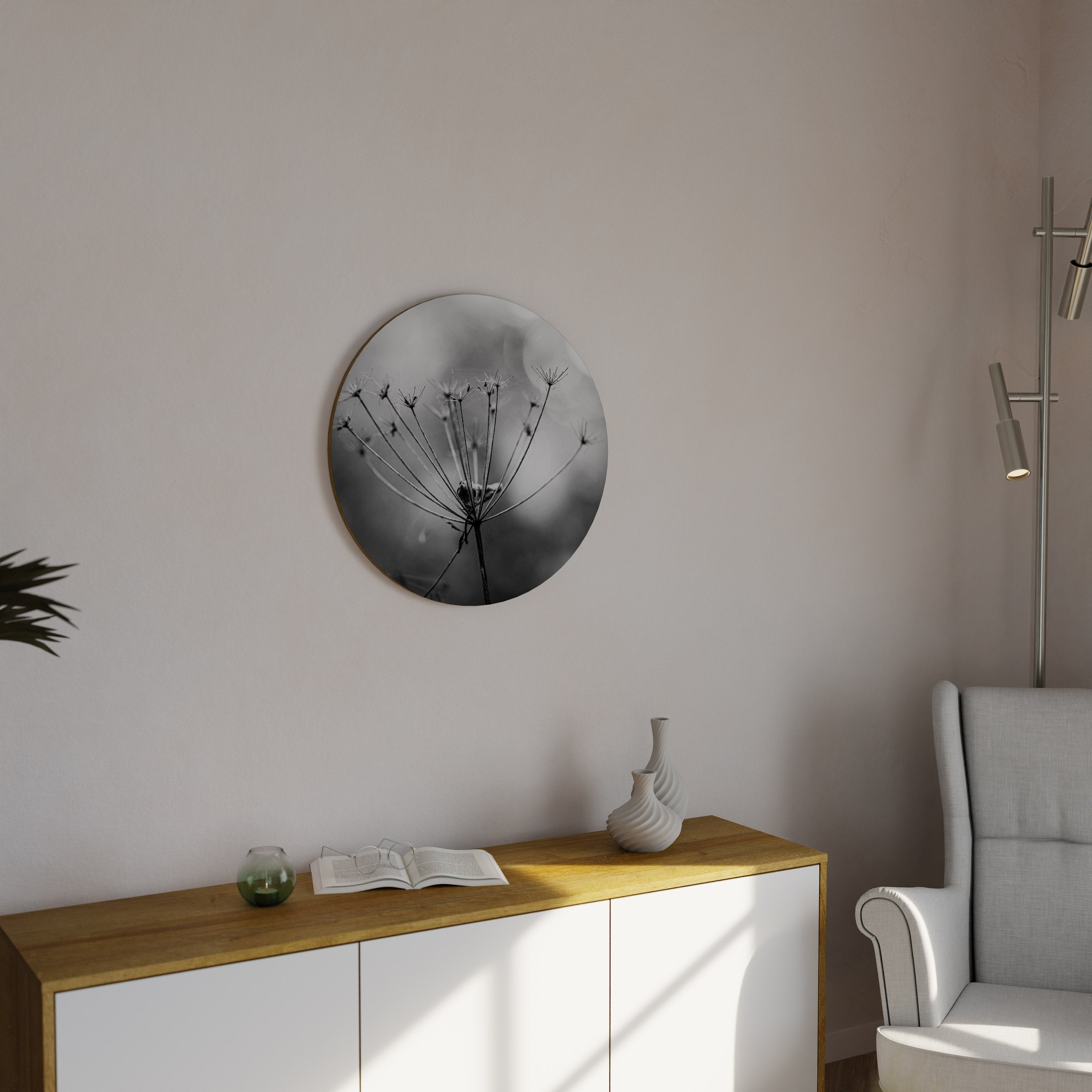 MINIMALIST BLOOM Obraz okrągły