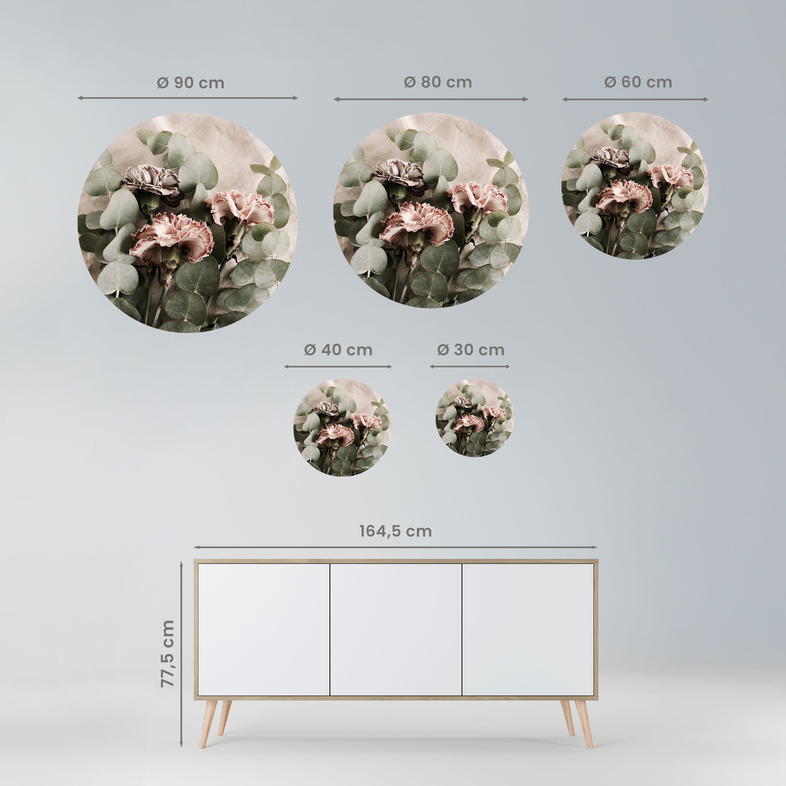 LINEN CLOVES Naklejka okrągła