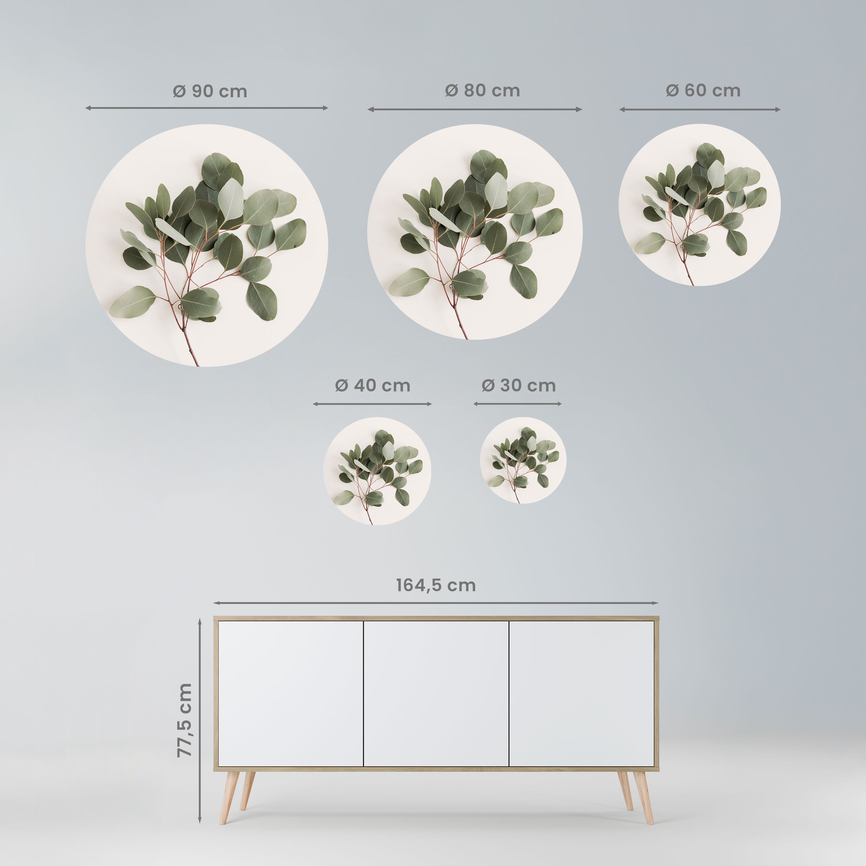 EUCALYPTUS BRANCH Naklejka okrągła