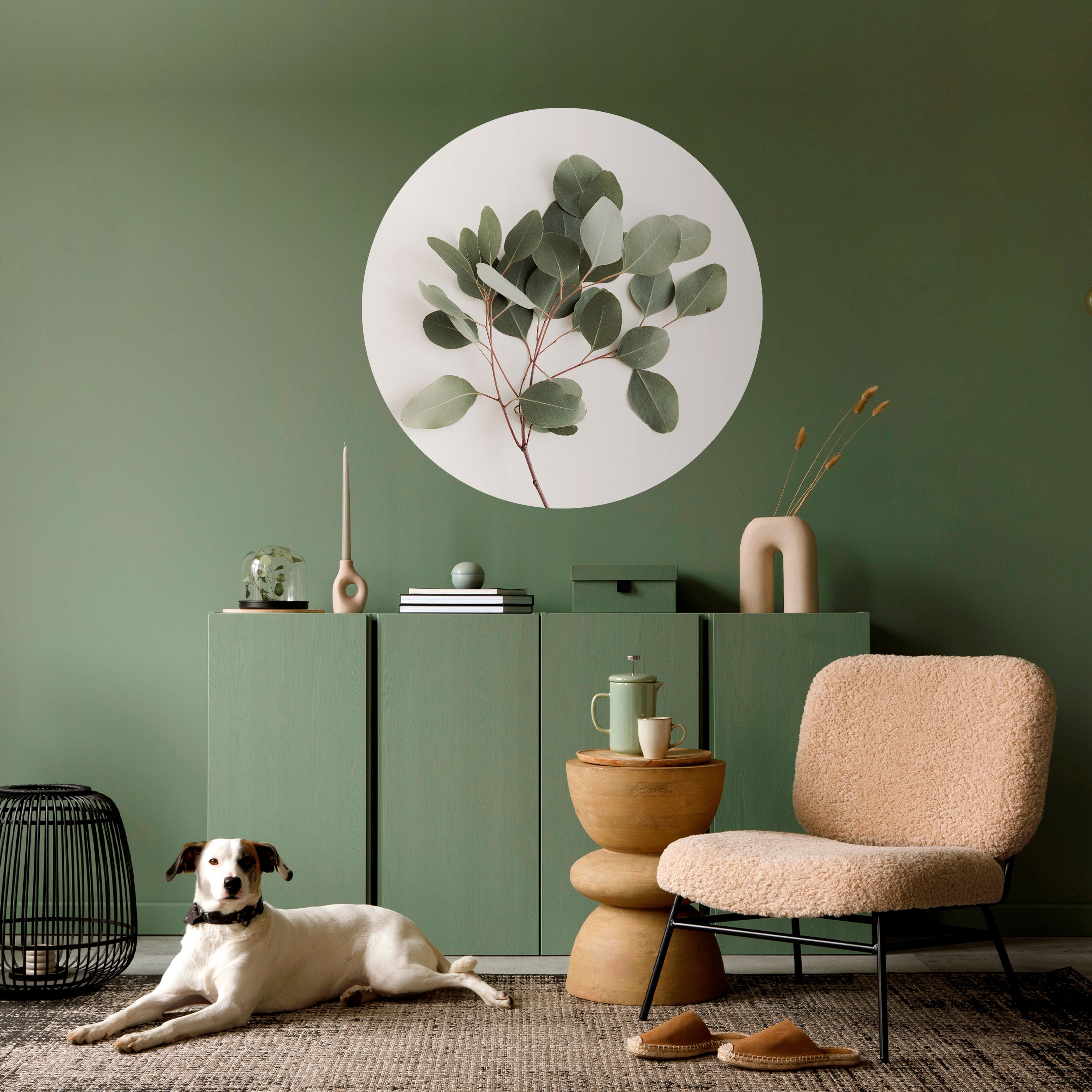 EUCALYPTUS BRANCH Naklejka okrągła