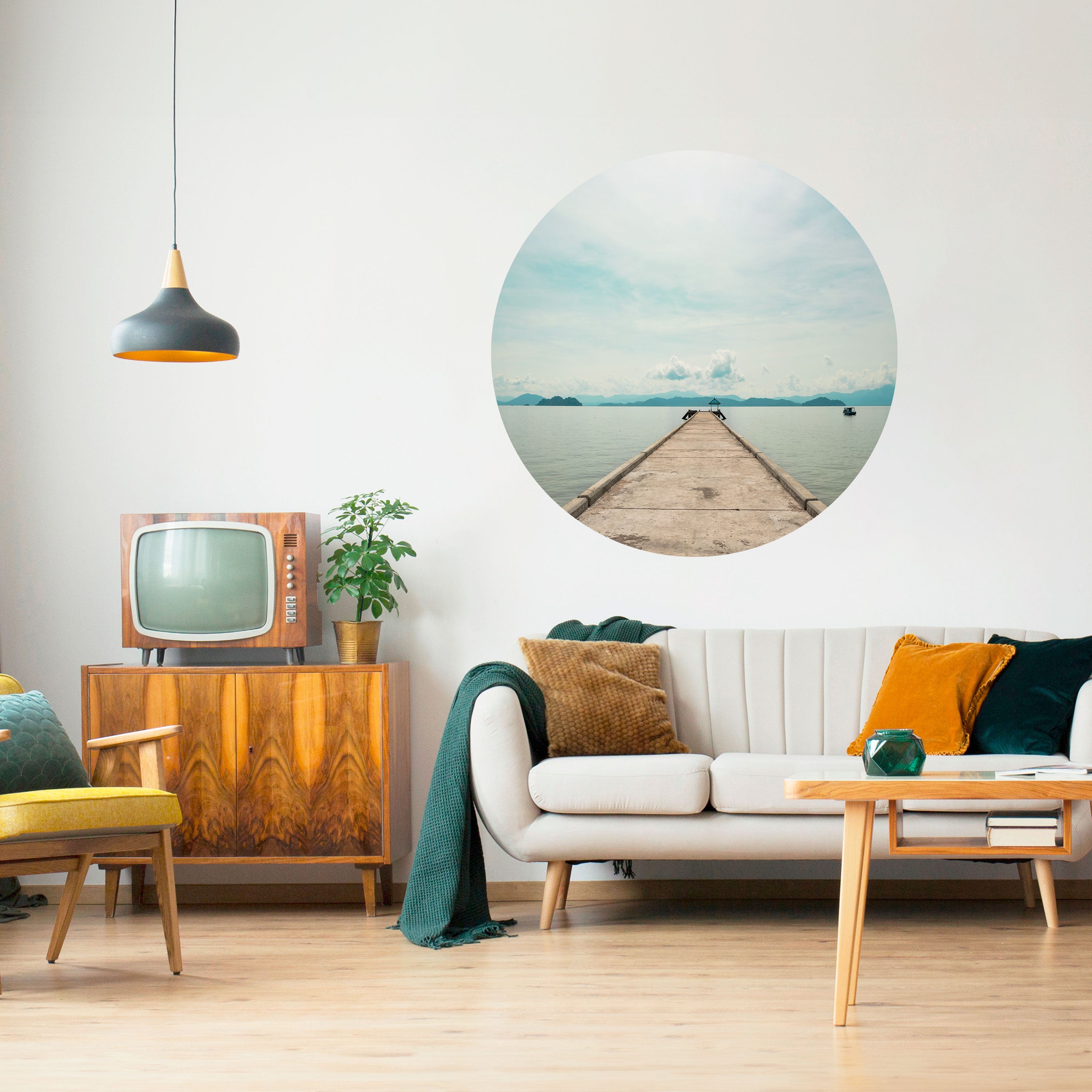 AQUA HORIZON Naklejka okrągła