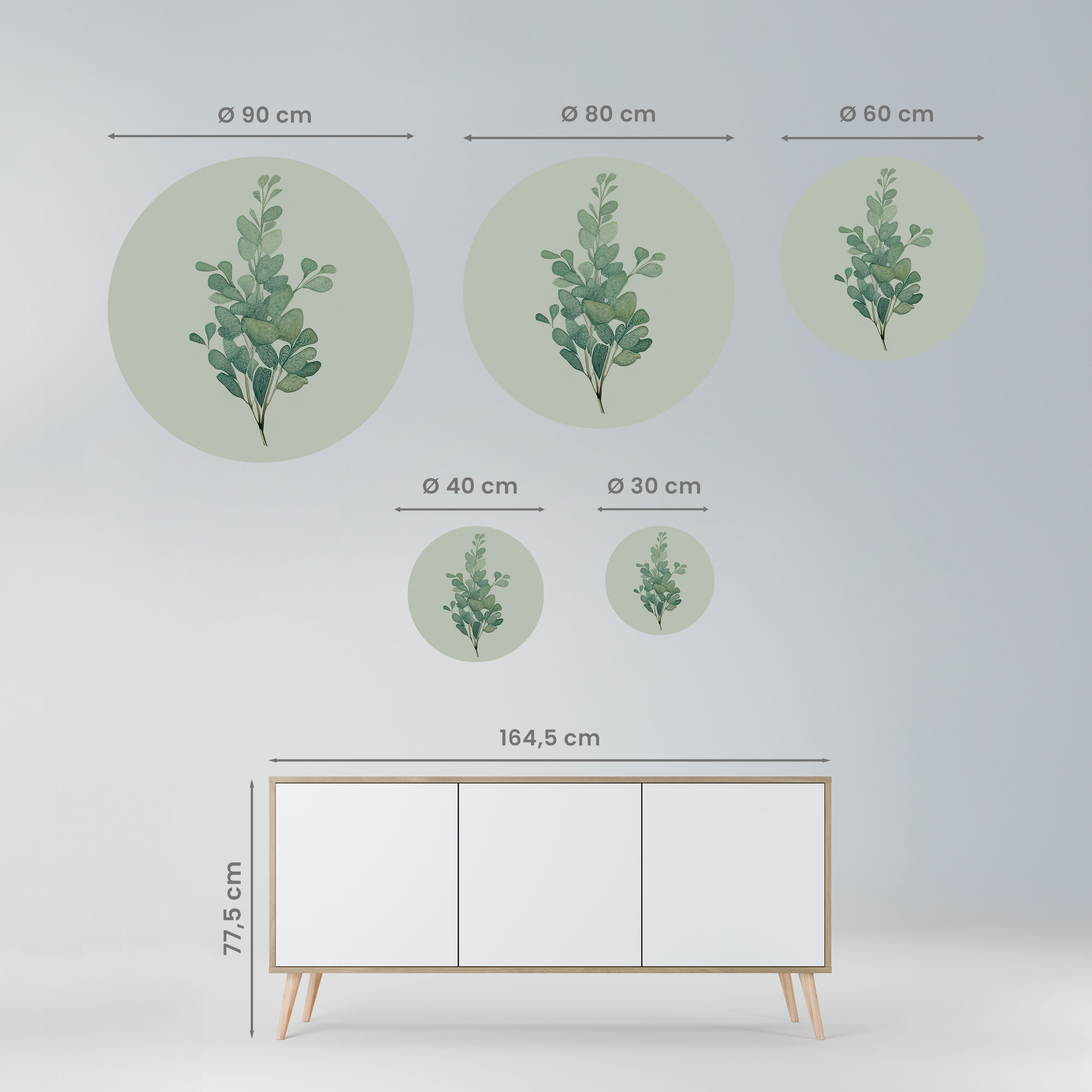 EUCALYPTUS TWIG Naklejka okrągła