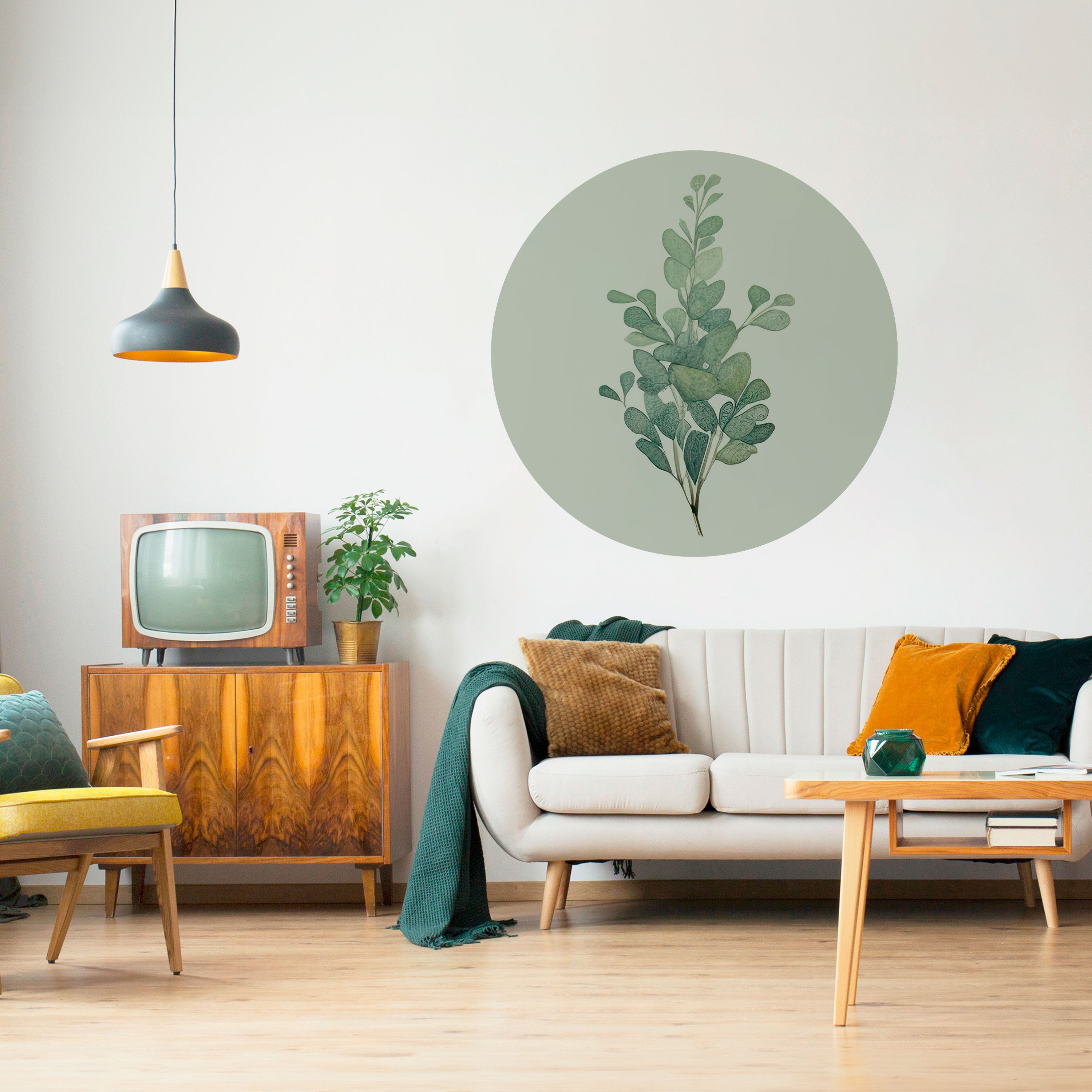 EUCALYPTUS TWIG Naklejka okrągła