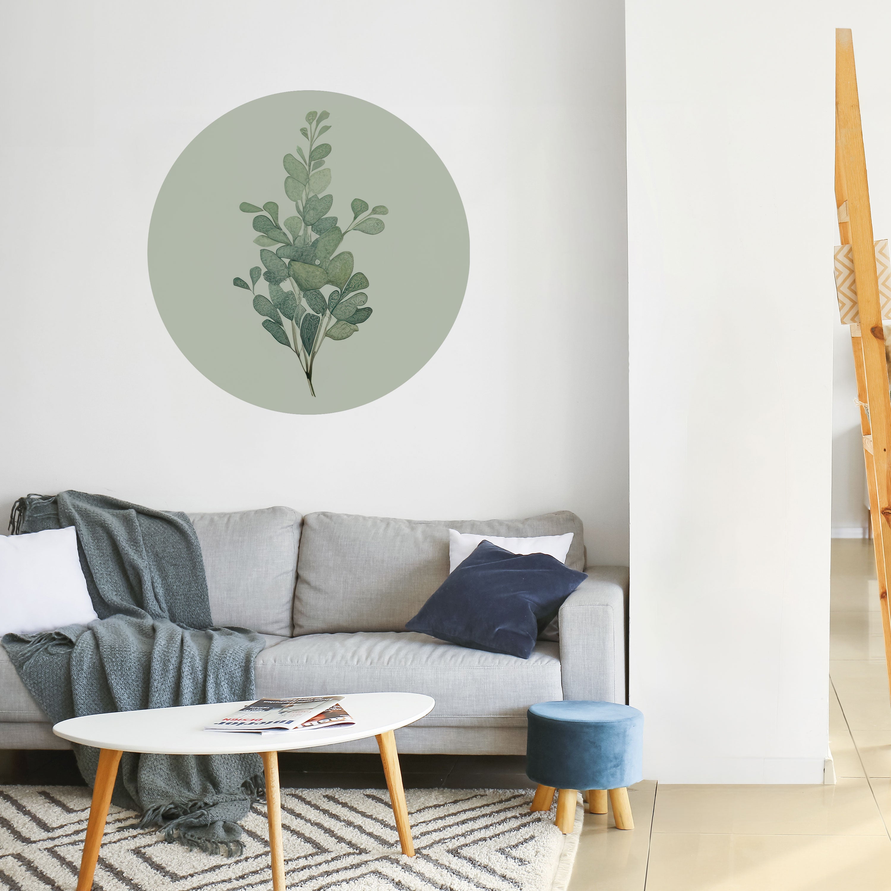 EUCALYPTUS TWIG Naklejka okrągła