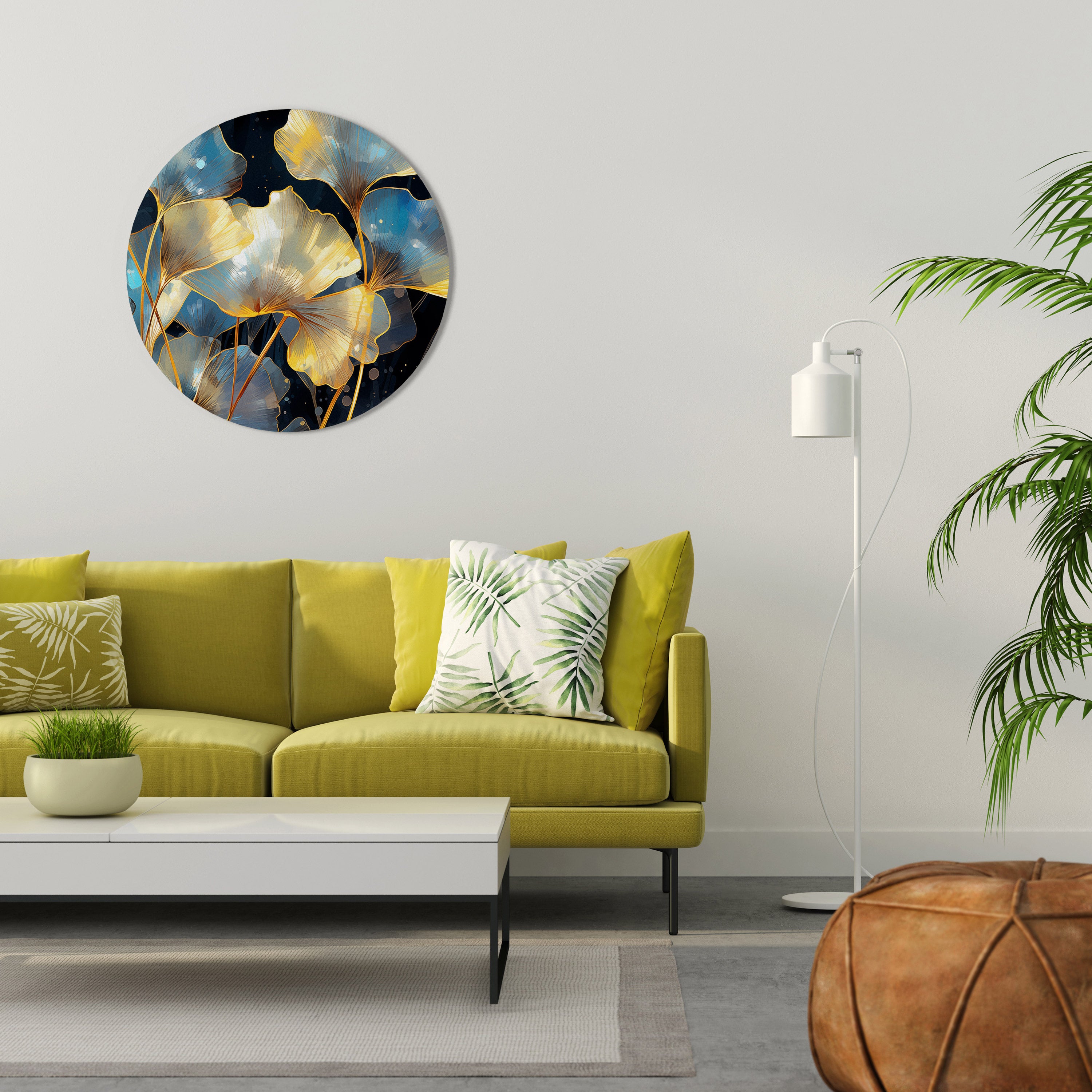 GLIMMERING GINKGO DREAMS Obraz okrągły
