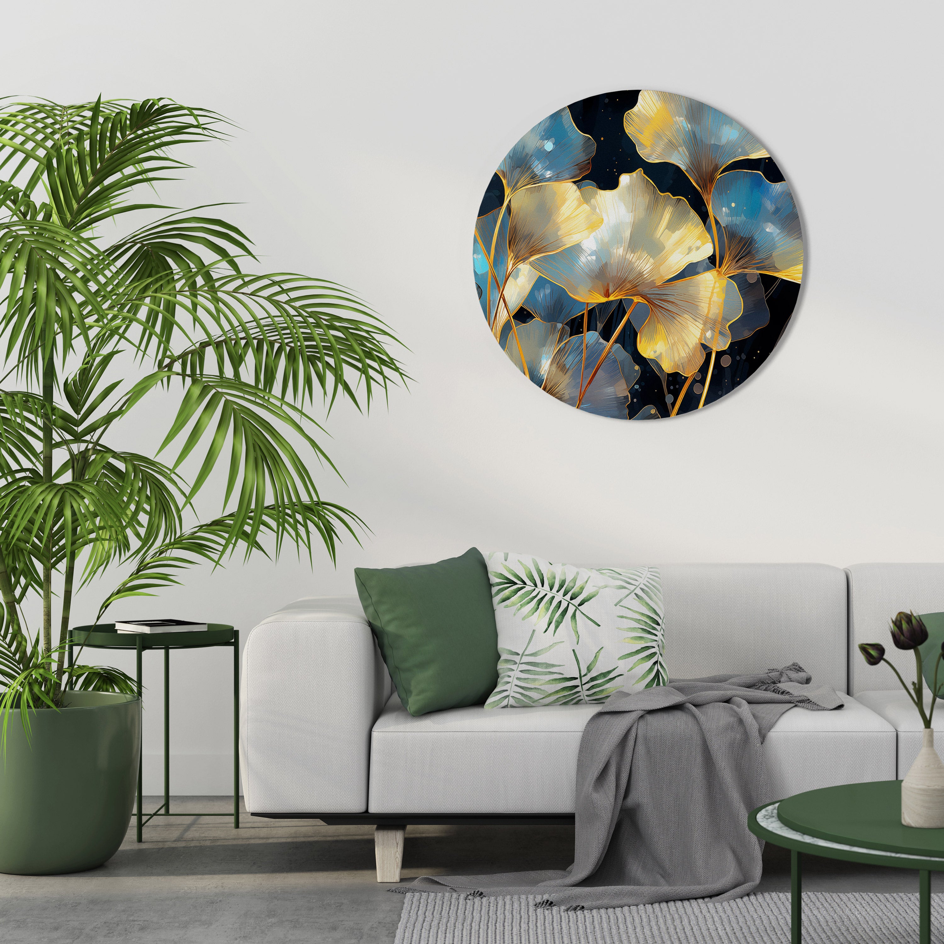 GLIMMERING GINKGO DREAMS Obraz okrągły