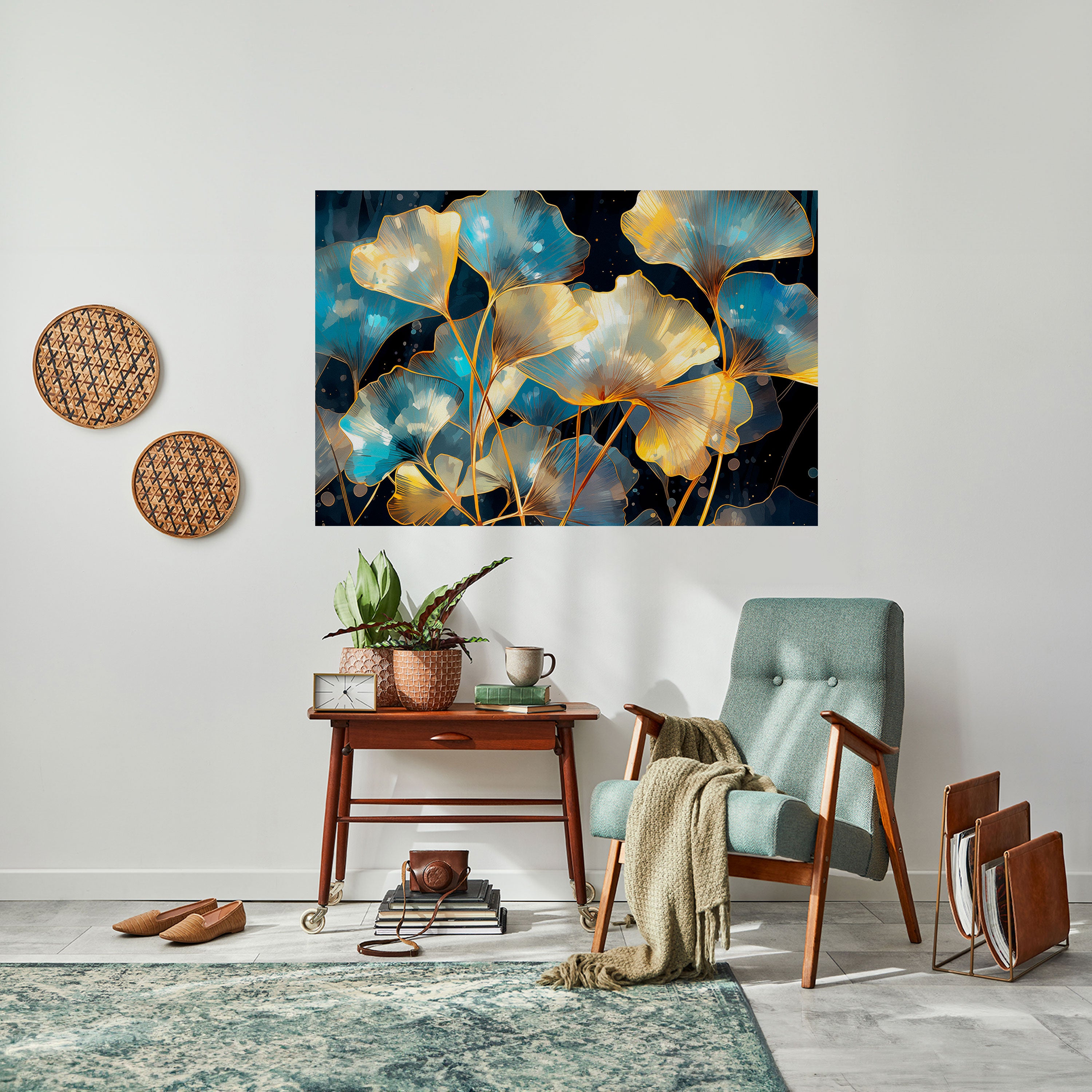 GLIMMERING GINKGO DREAMS Naklejka/Plakat poziomy