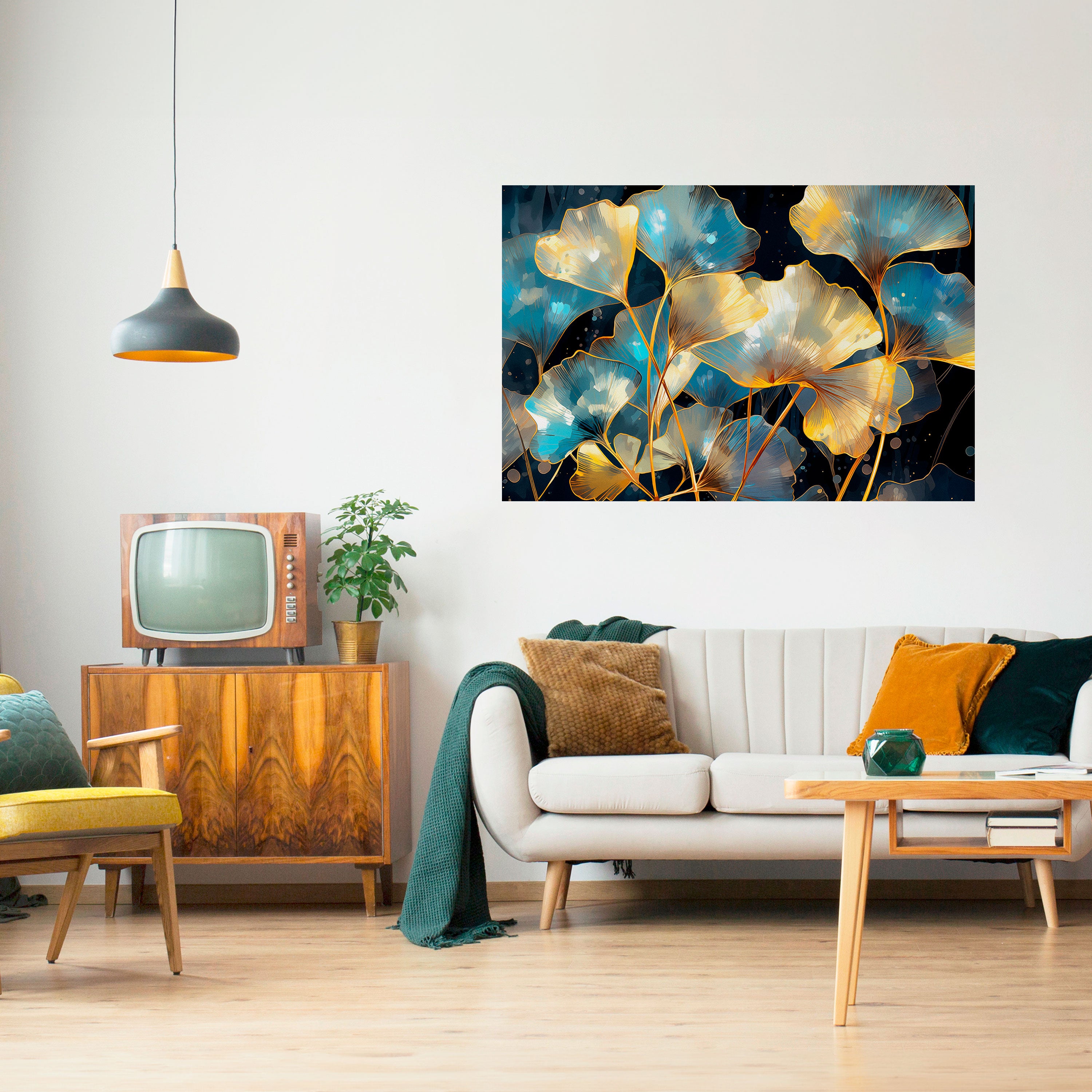 GLIMMERING GINKGO DREAMS Naklejka/Plakat poziomy