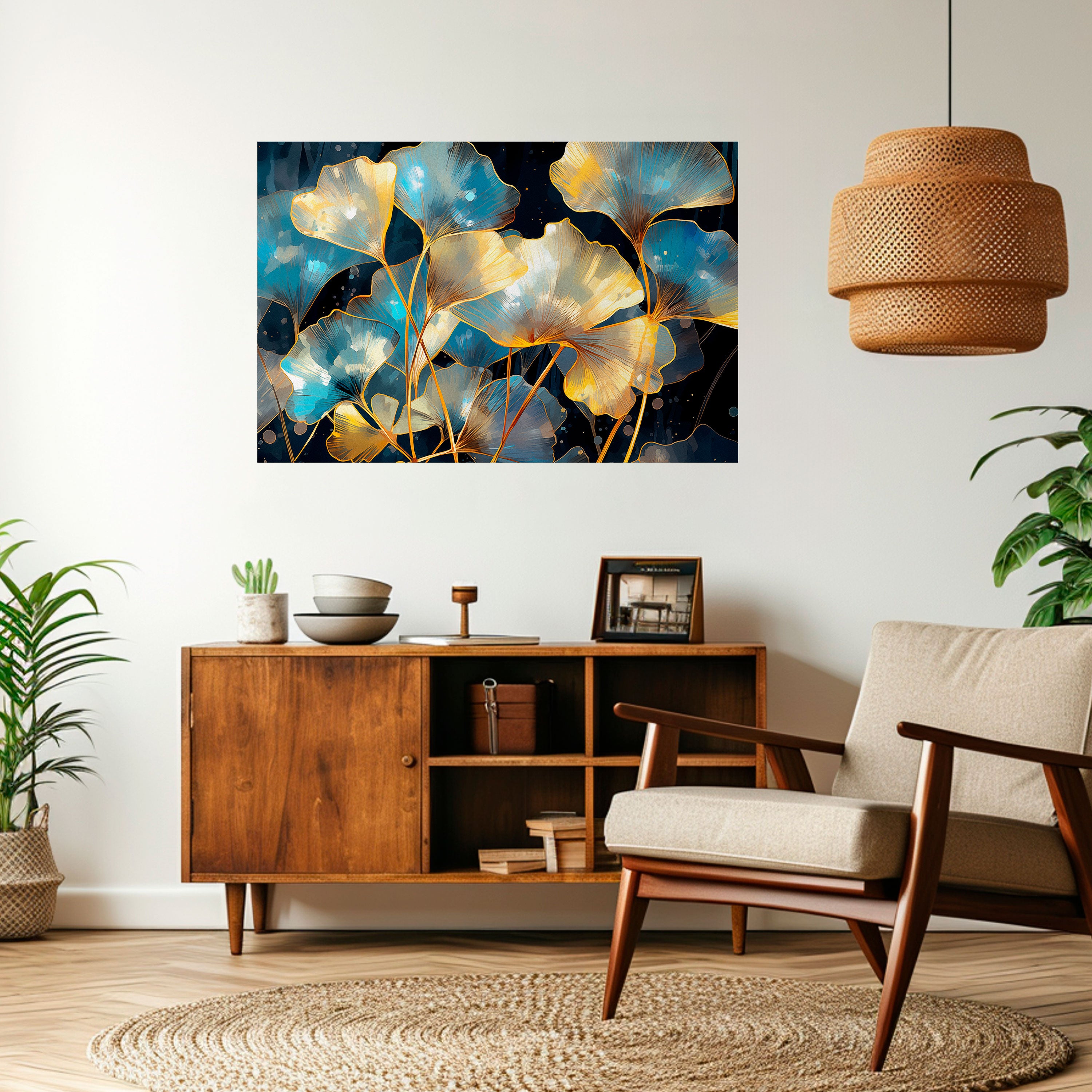 GLIMMERING GINKGO DREAMS Naklejka/Plakat poziomy