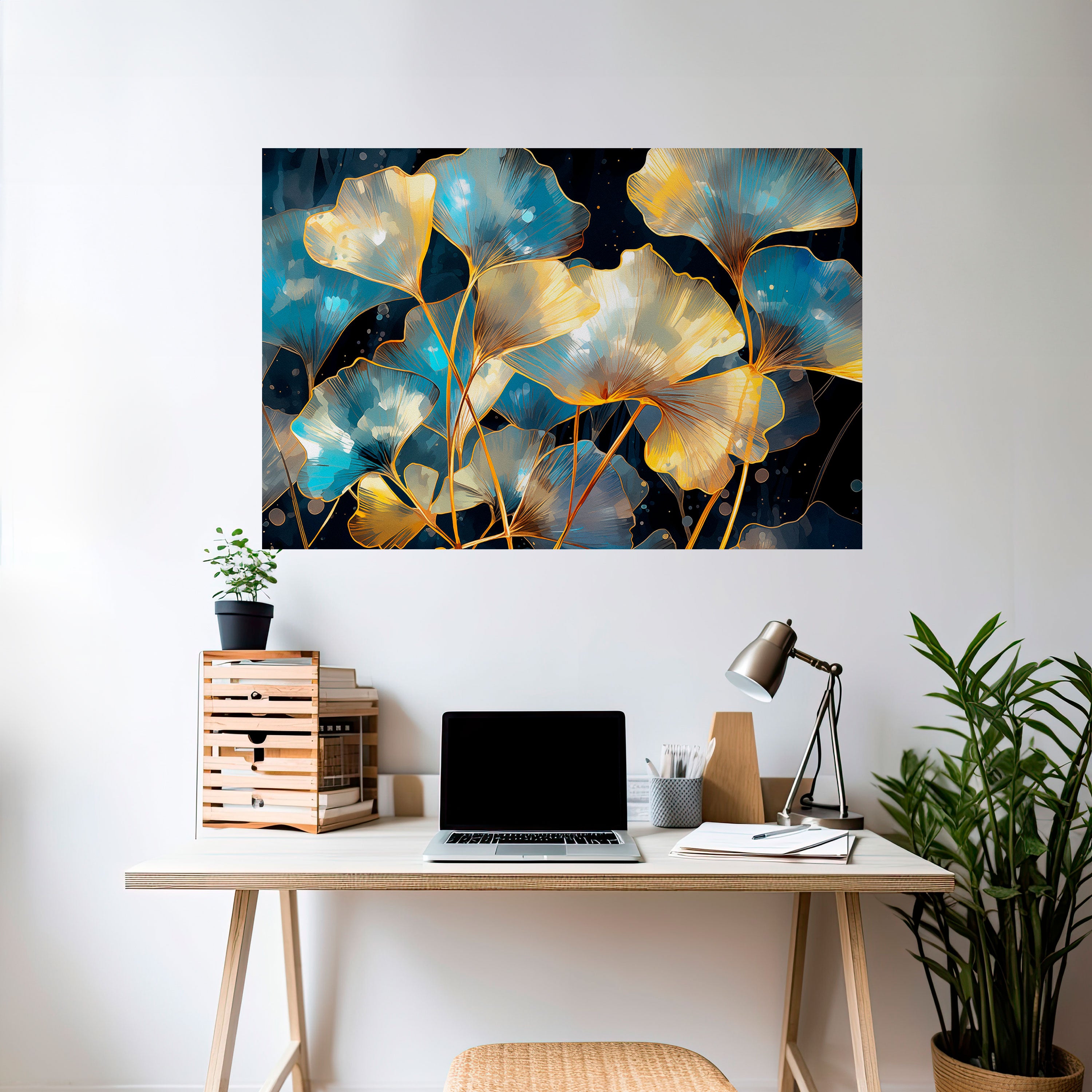 GLIMMERING GINKGO DREAMS Naklejka/Plakat poziomy