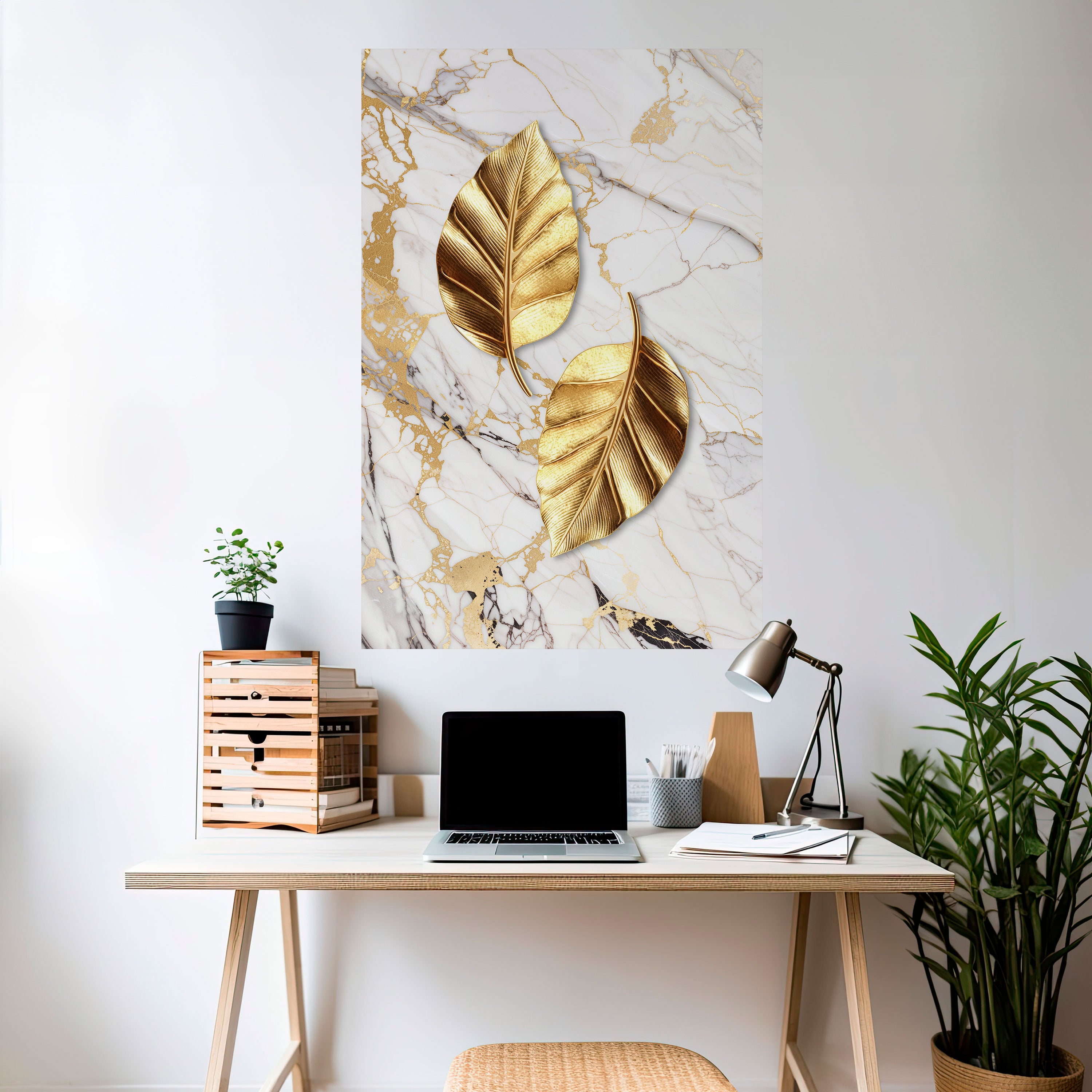 MARBLE MEETS NATURE Naklejka/Plakat pionowy