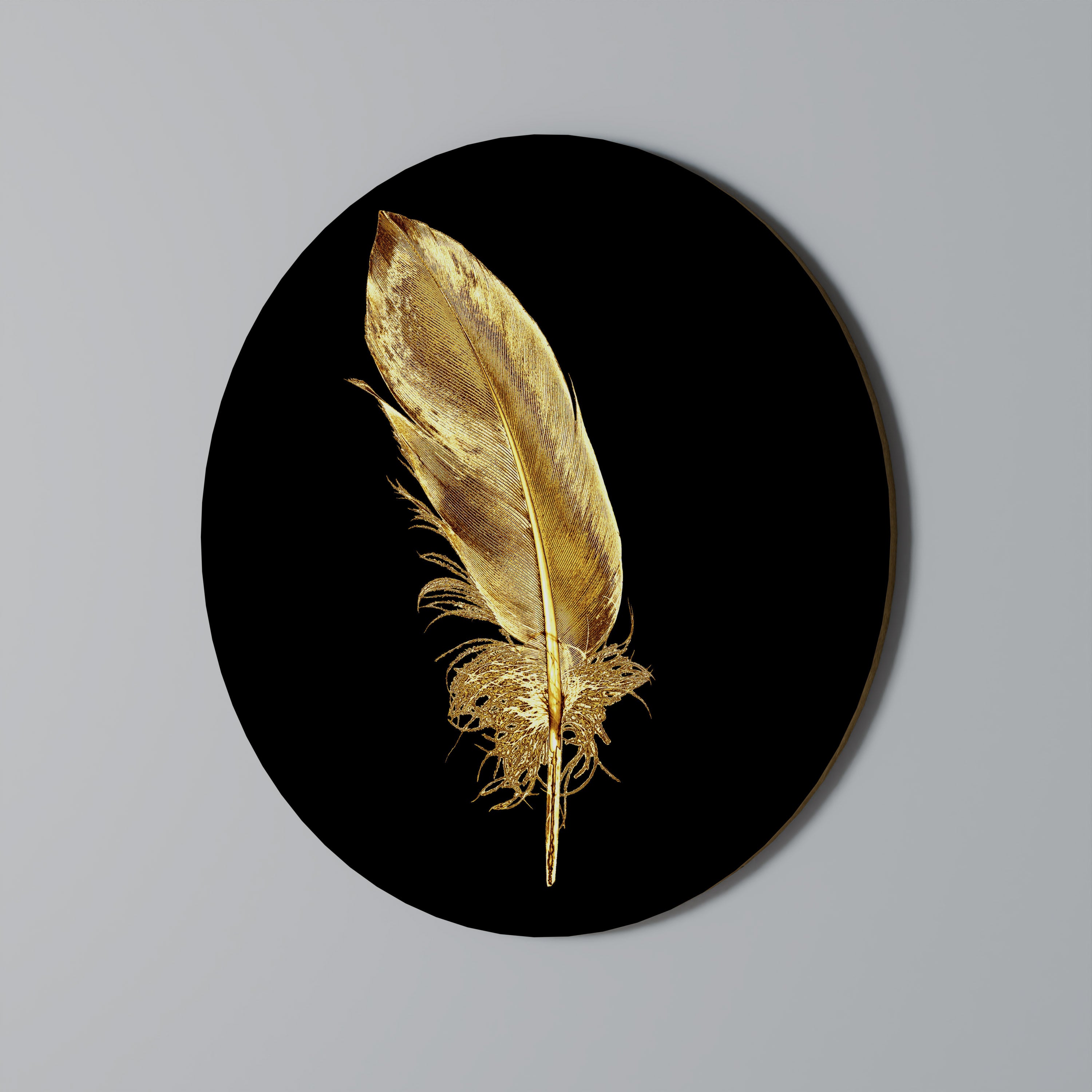 SHIMMERING FEATHER GRACE Obraz okrągły