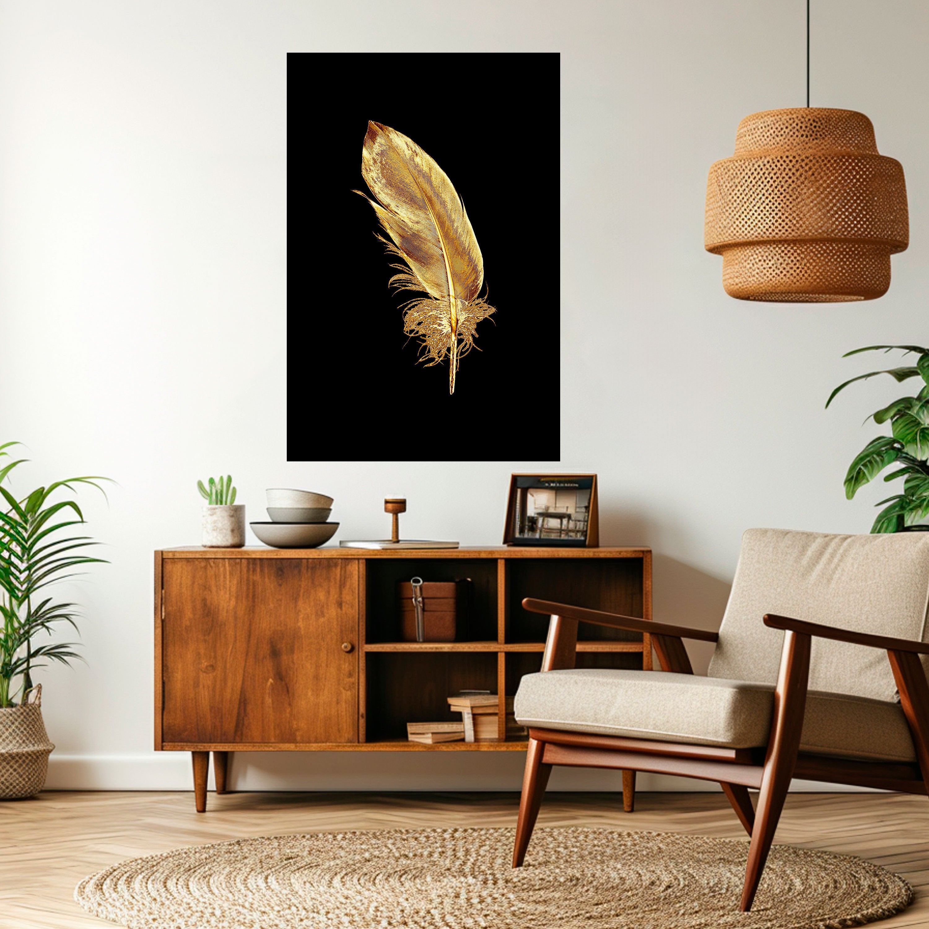 SHIMMERING FEATHER GRACE Naklejka/Plakat pionowy