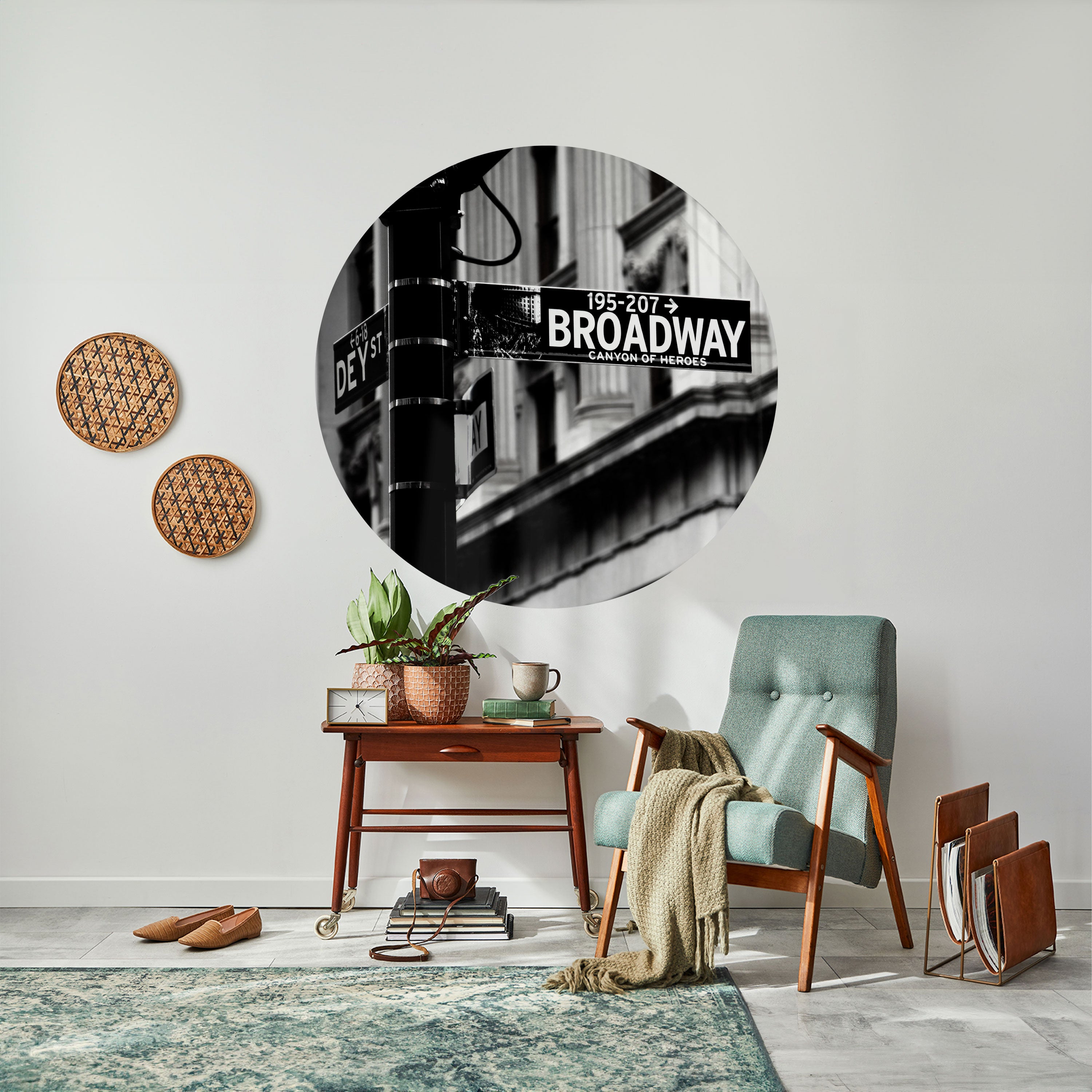 BROADWAY SIGN Naklejka okrągła
