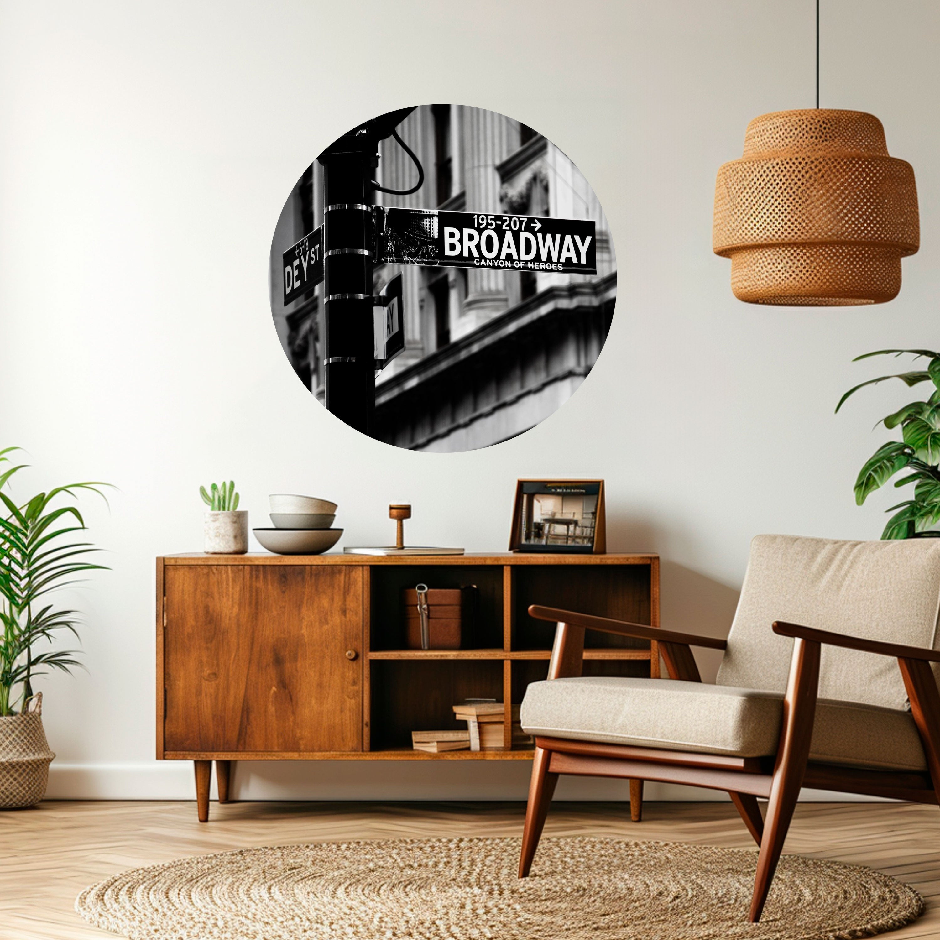 BROADWAY SIGN Naklejka okrągła