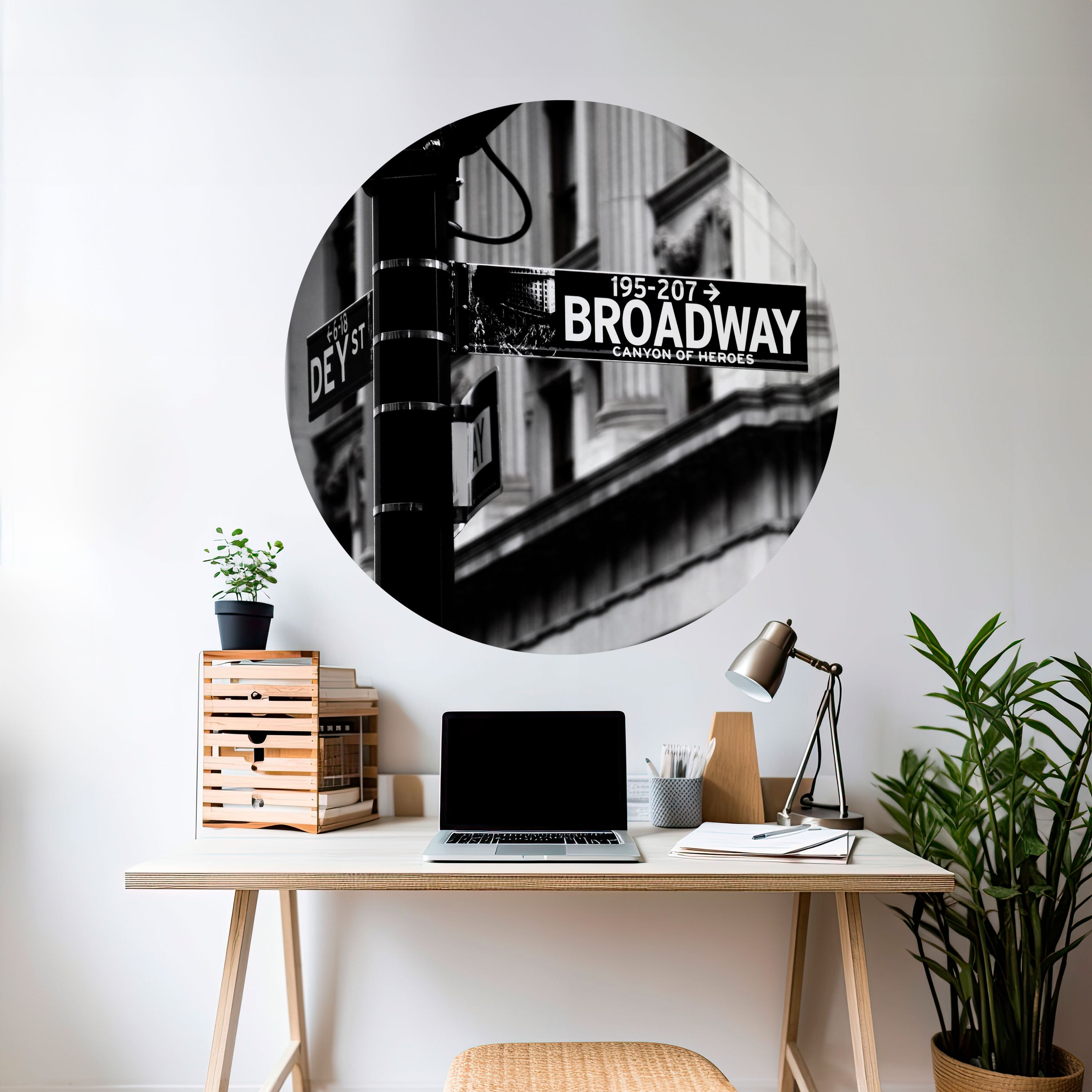 BROADWAY SIGN Naklejka okrągła