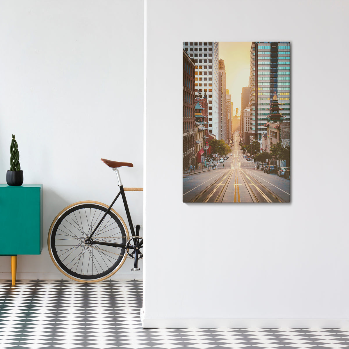SUNSET CITYSCAPE SYMPHONY Pionowy obraz na płótnie