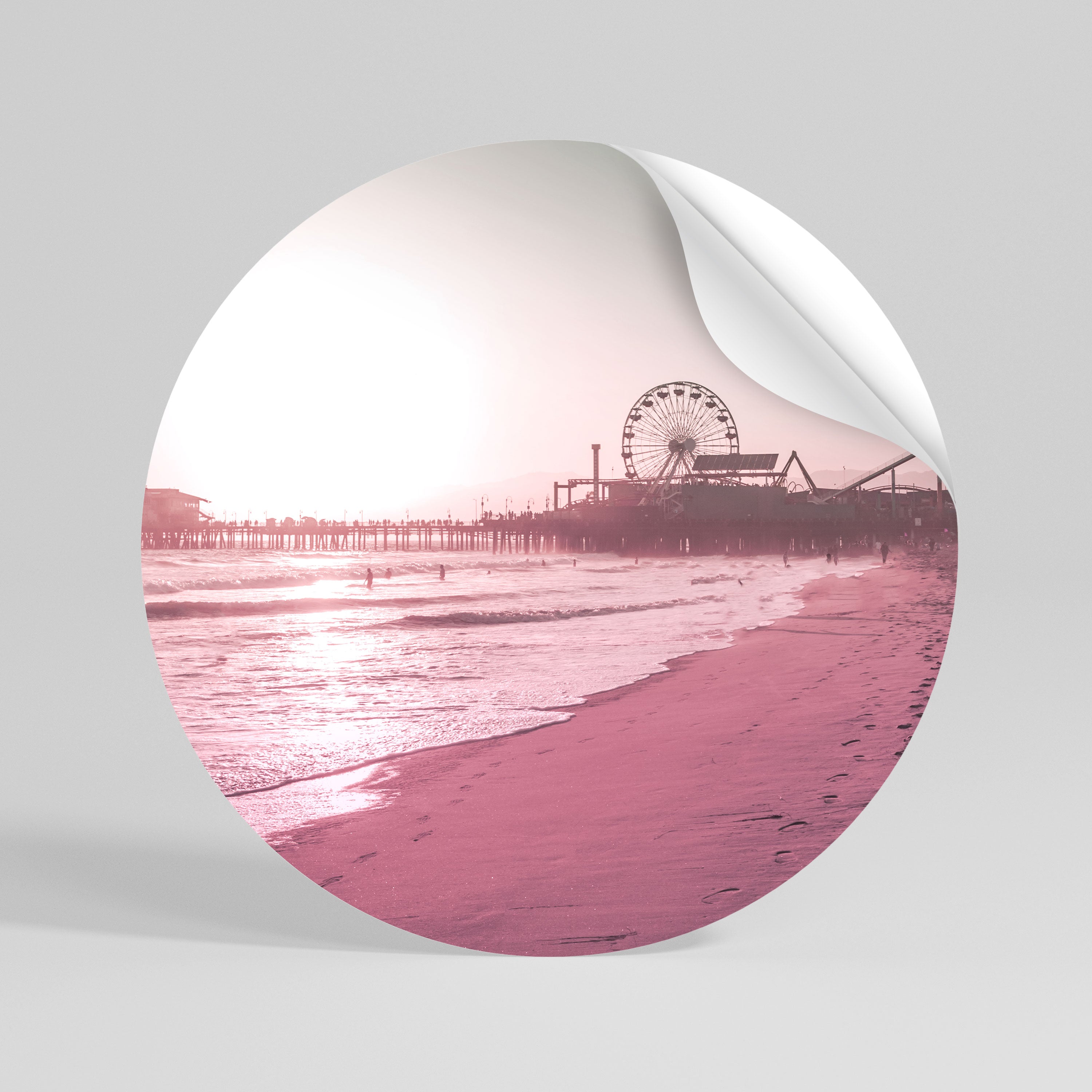 PASTEL COAST VIBES Naklejka - okrągła