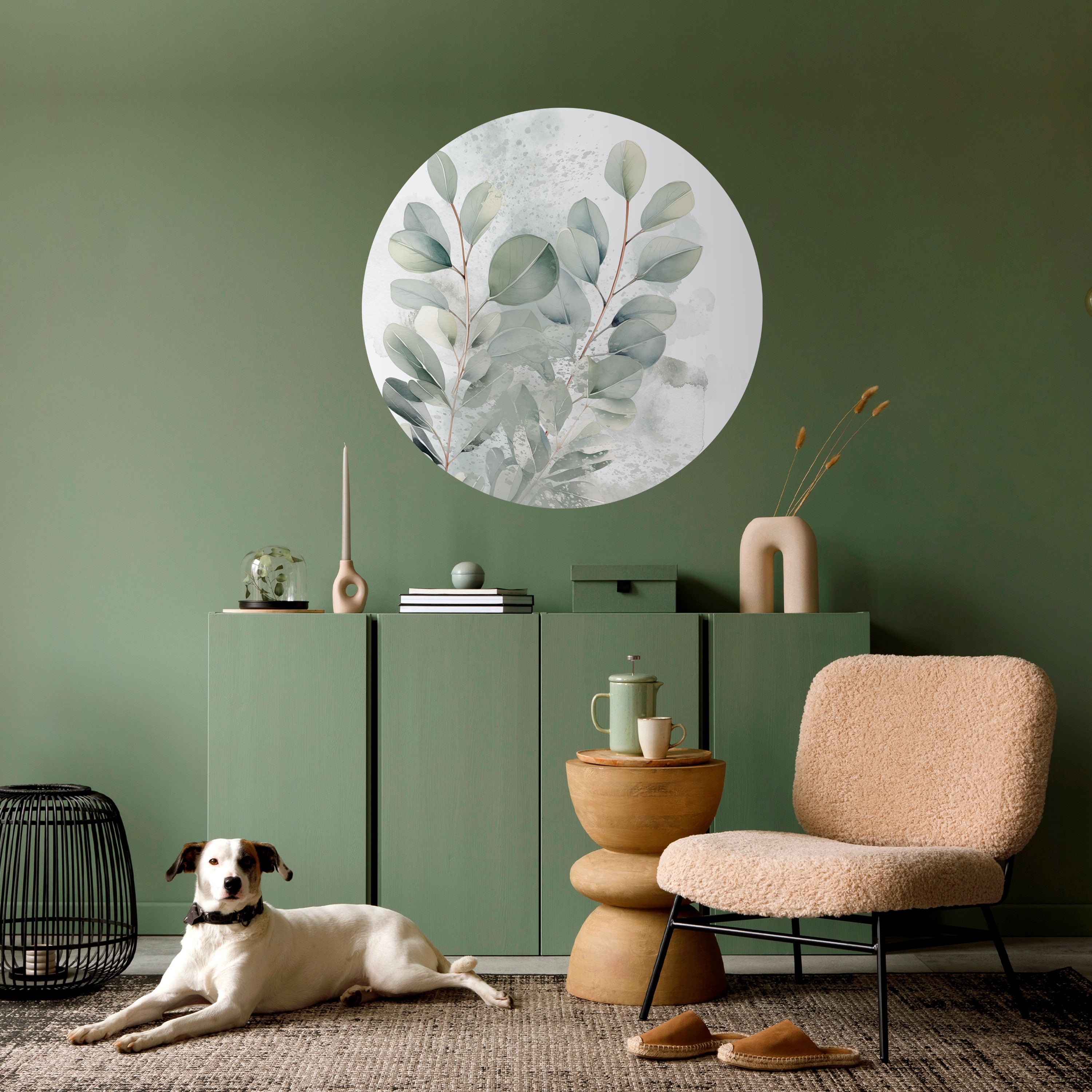 DELIGHTFUL EUCALYPTUS Naklejka okrągła