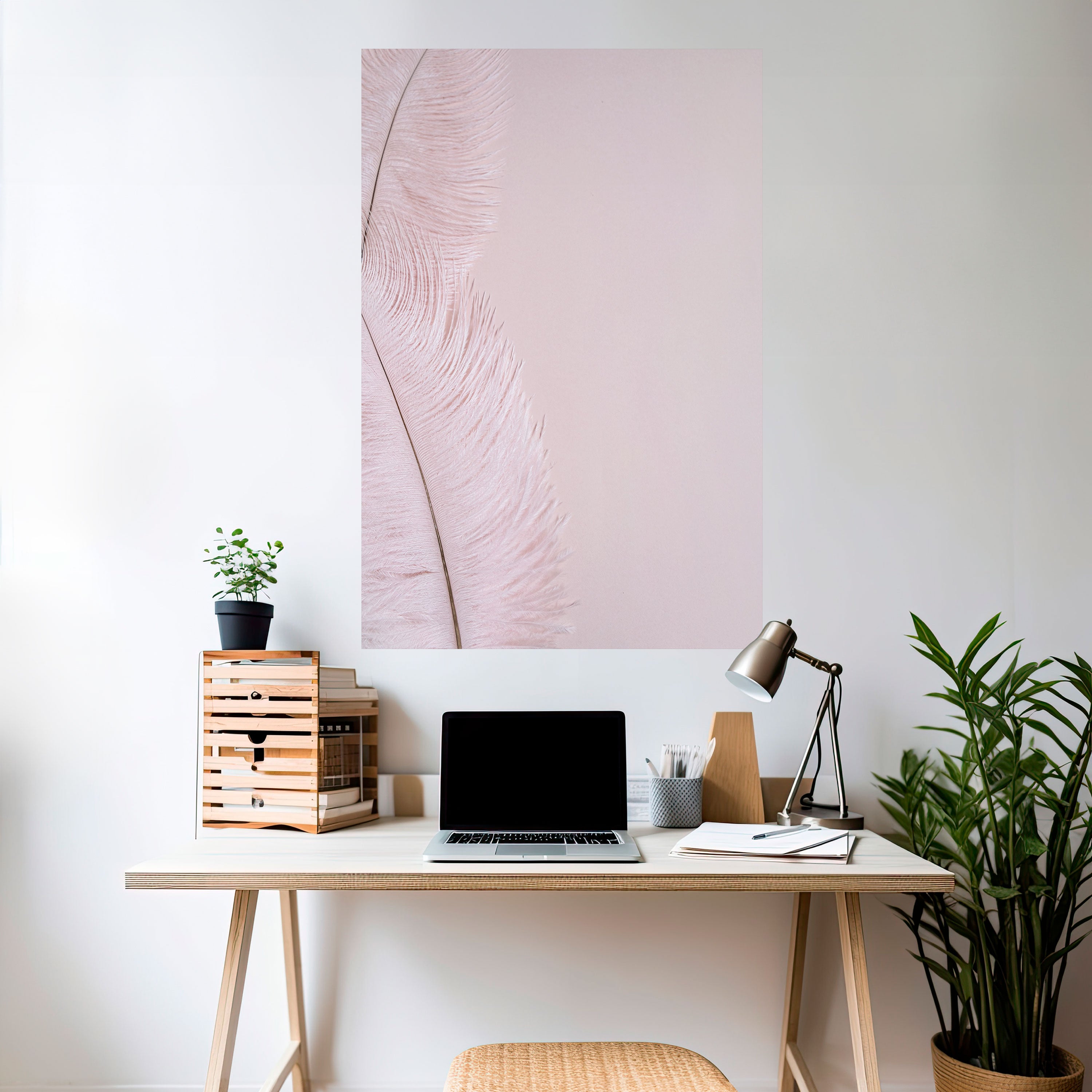 WHISPERING PINK FEATHERS Naklejka/Plakat pionowy