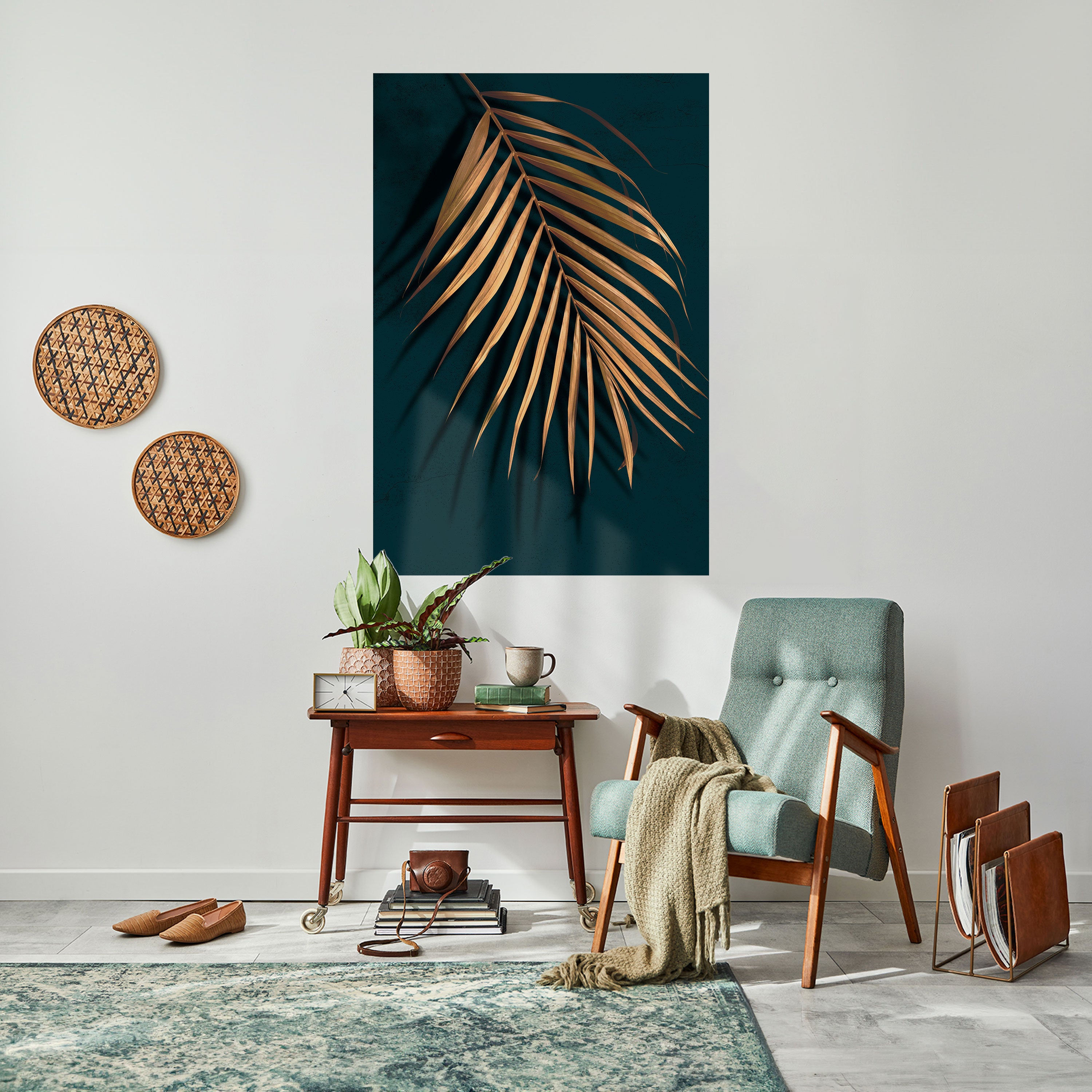GOLDEN PALM WHISPERS Naklejka/Plakat pionowy