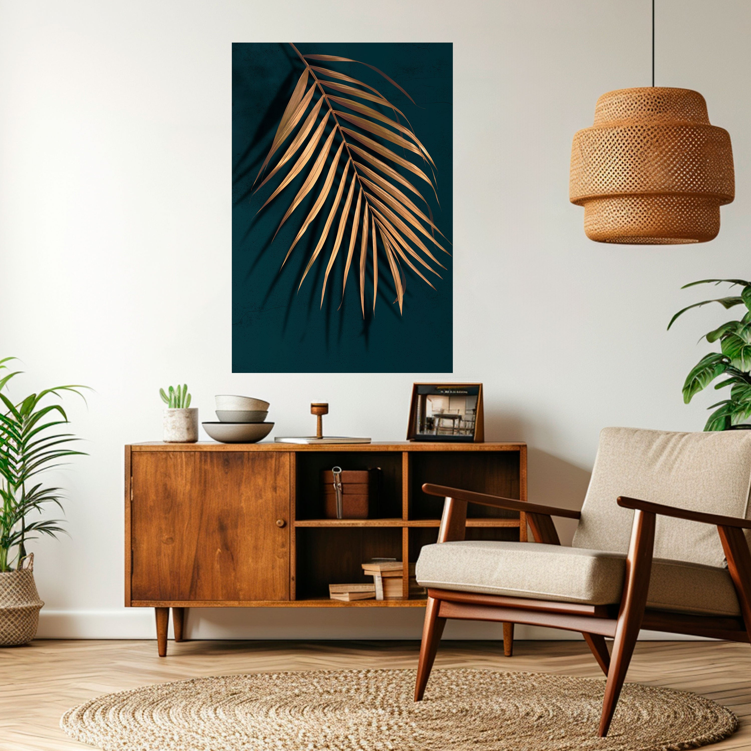 GOLDEN PALM WHISPERS Naklejka/Plakat pionowy