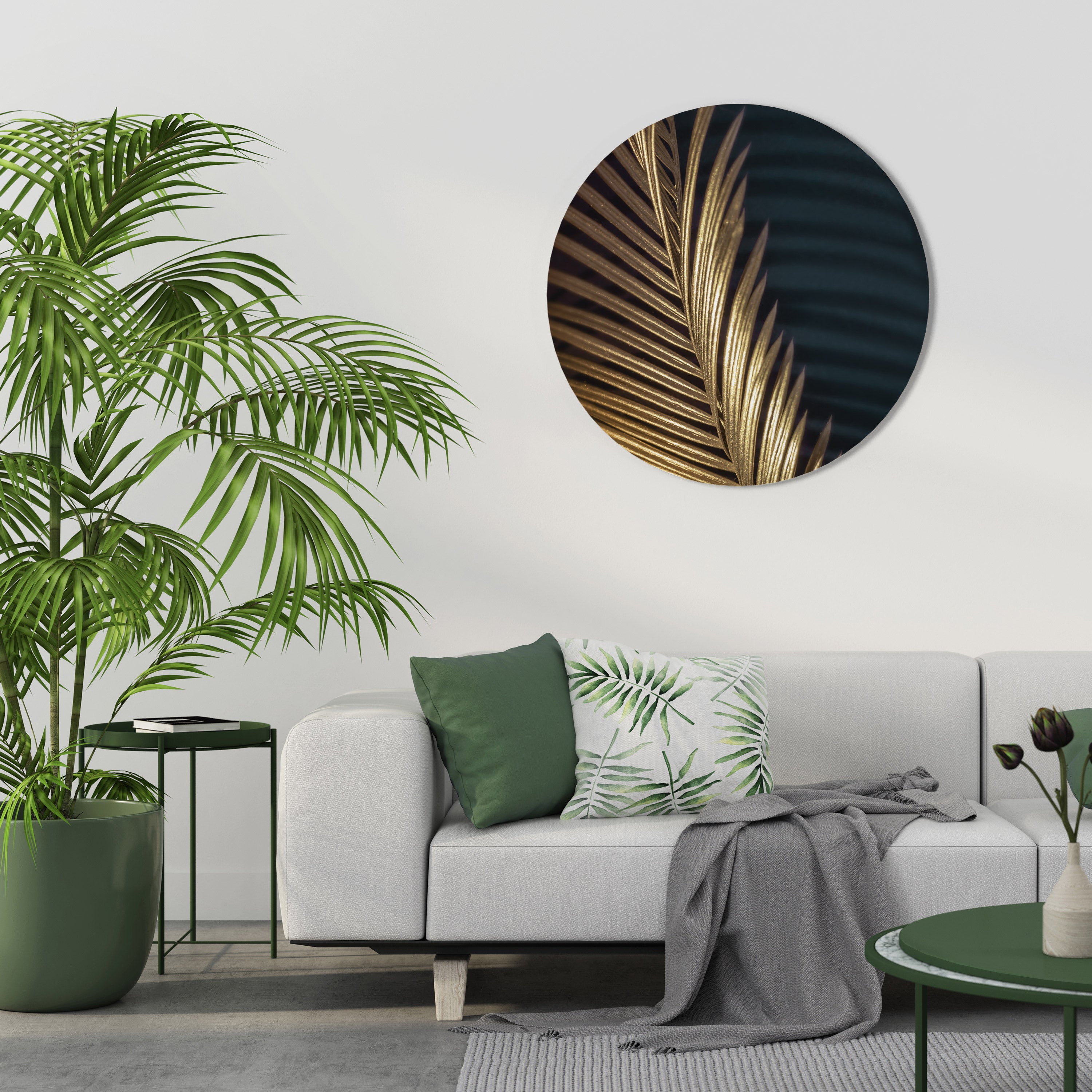 LUXE LEAF DANCE Obraz okrągły