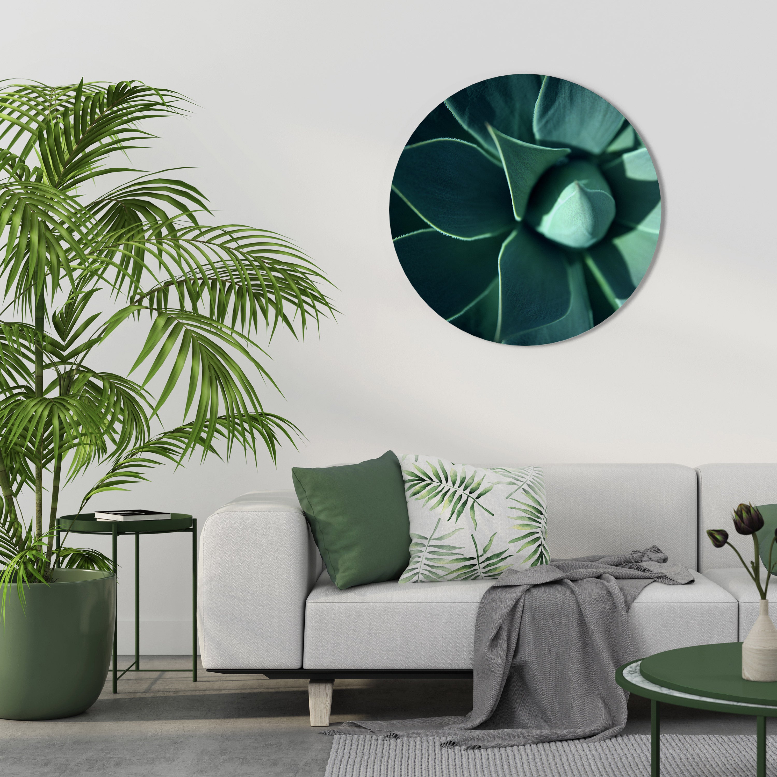 MYSTICAL GREEN WHORL Obraz okrągły