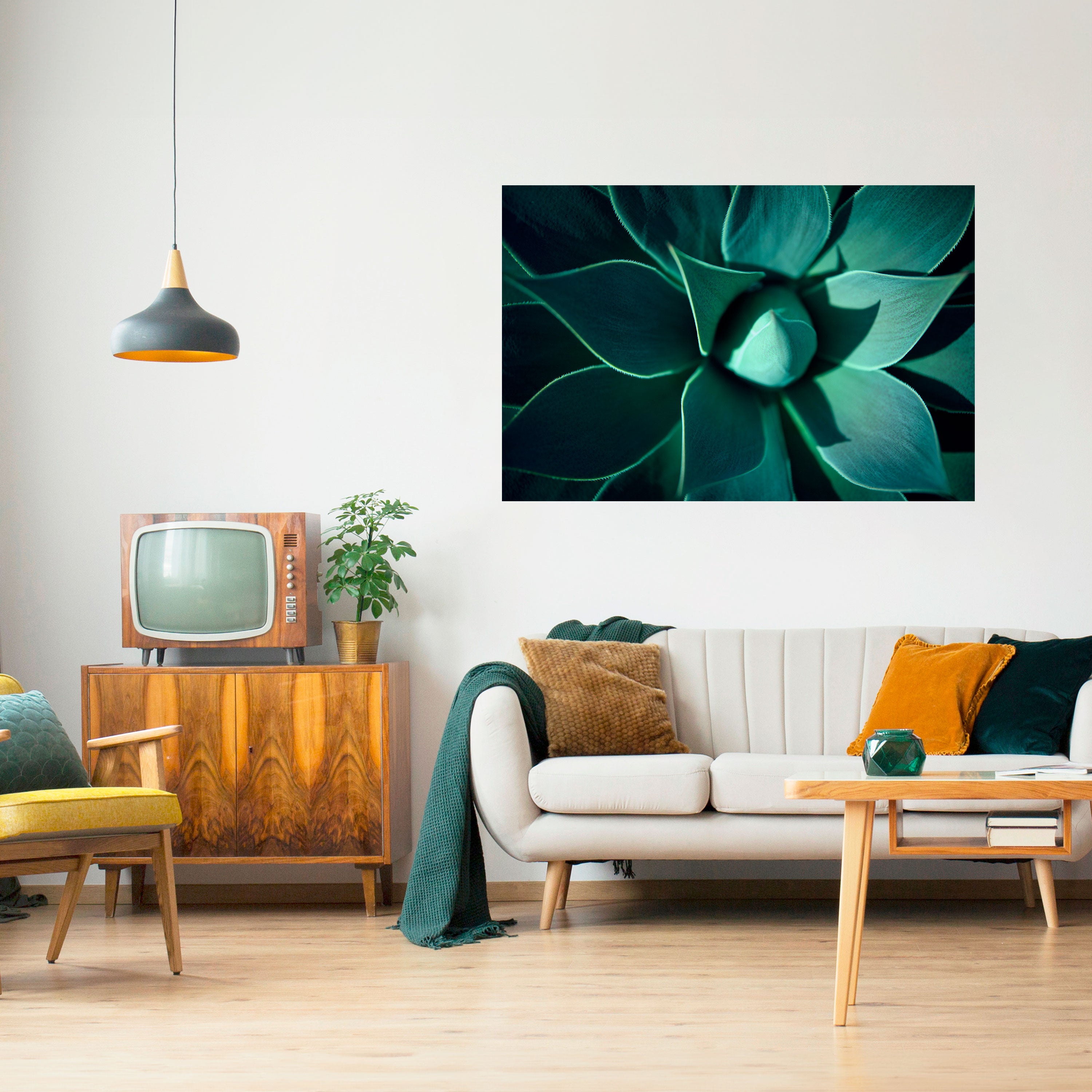 MYSTICAL GREEN WHORL Naklejka/Plakat poziomy