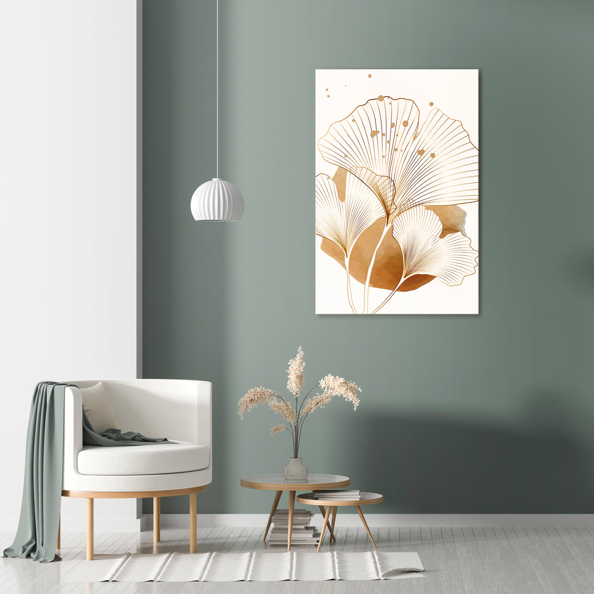 GOLDEN GINKGO DREAMS Pionowy obraz na płótnie