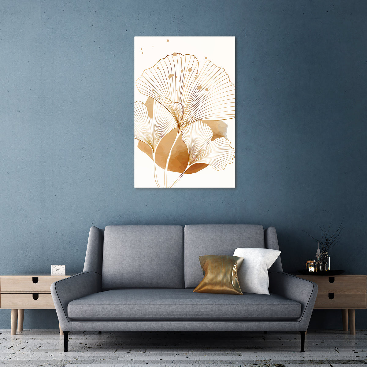 GOLDEN GINKGO DREAMS Pionowy obraz na płótnie