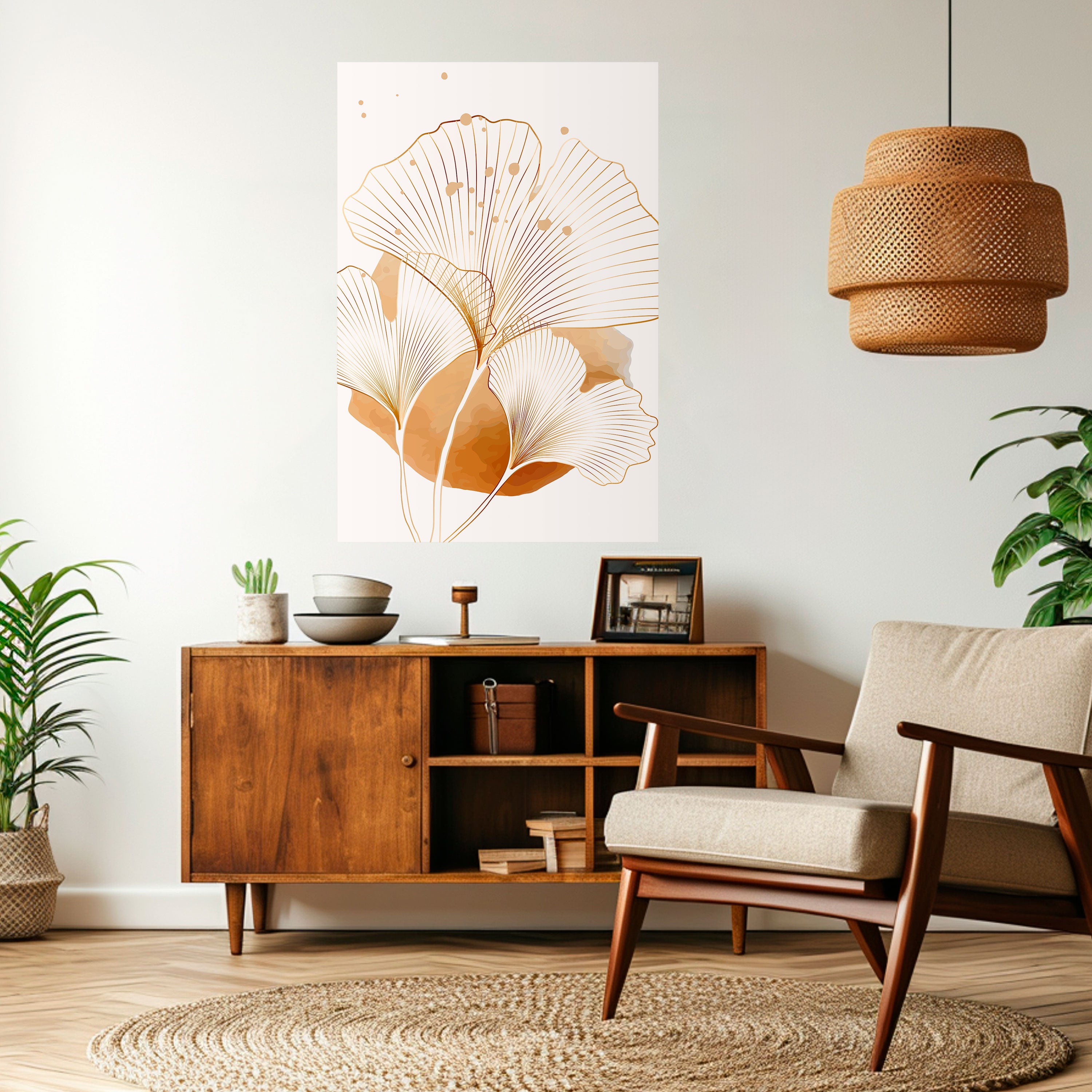GOLDEN GINKGO DREAMS Naklejka/Plakat pionowy