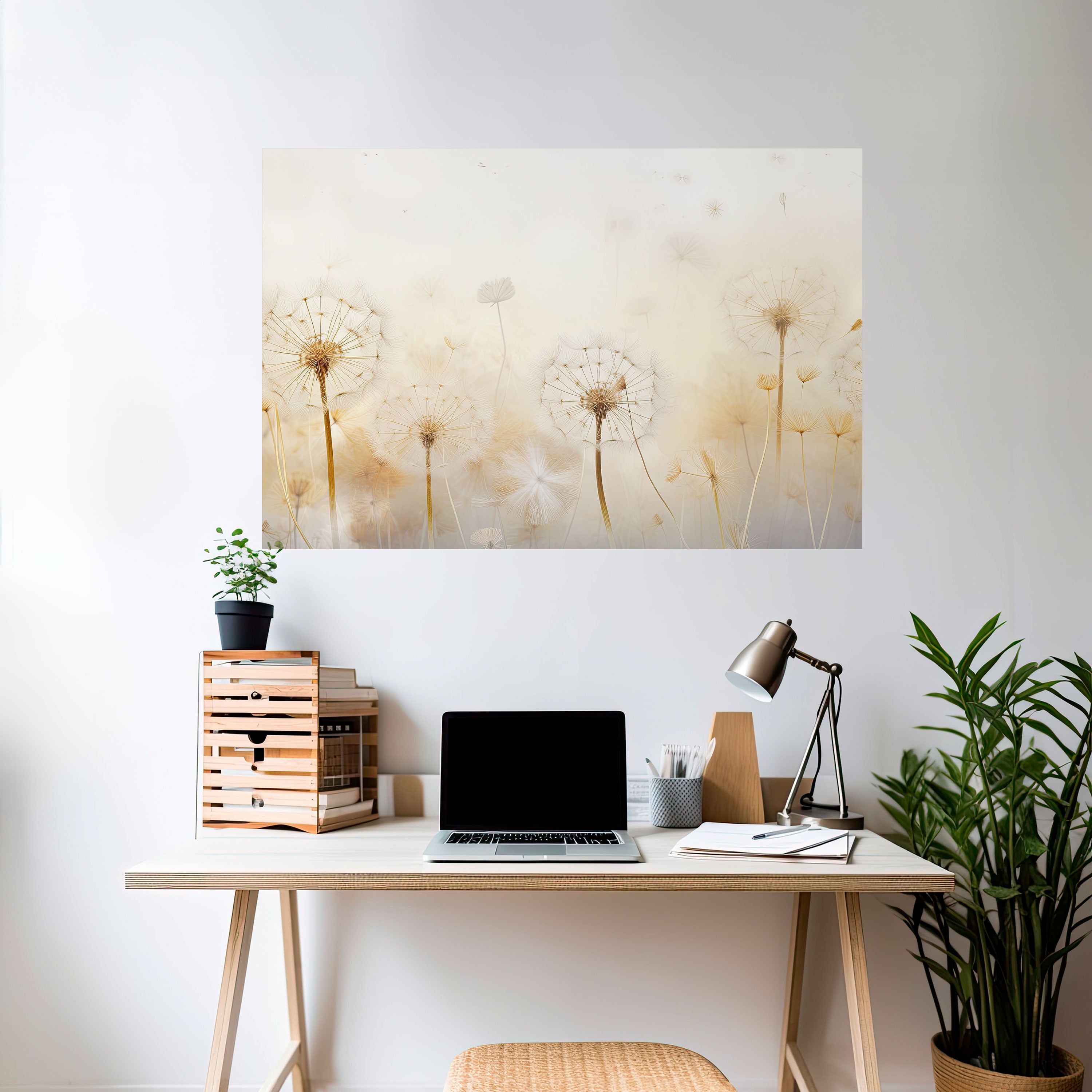 DREAMY DANDELION FIELDS Naklejka/Plakat poziomy
