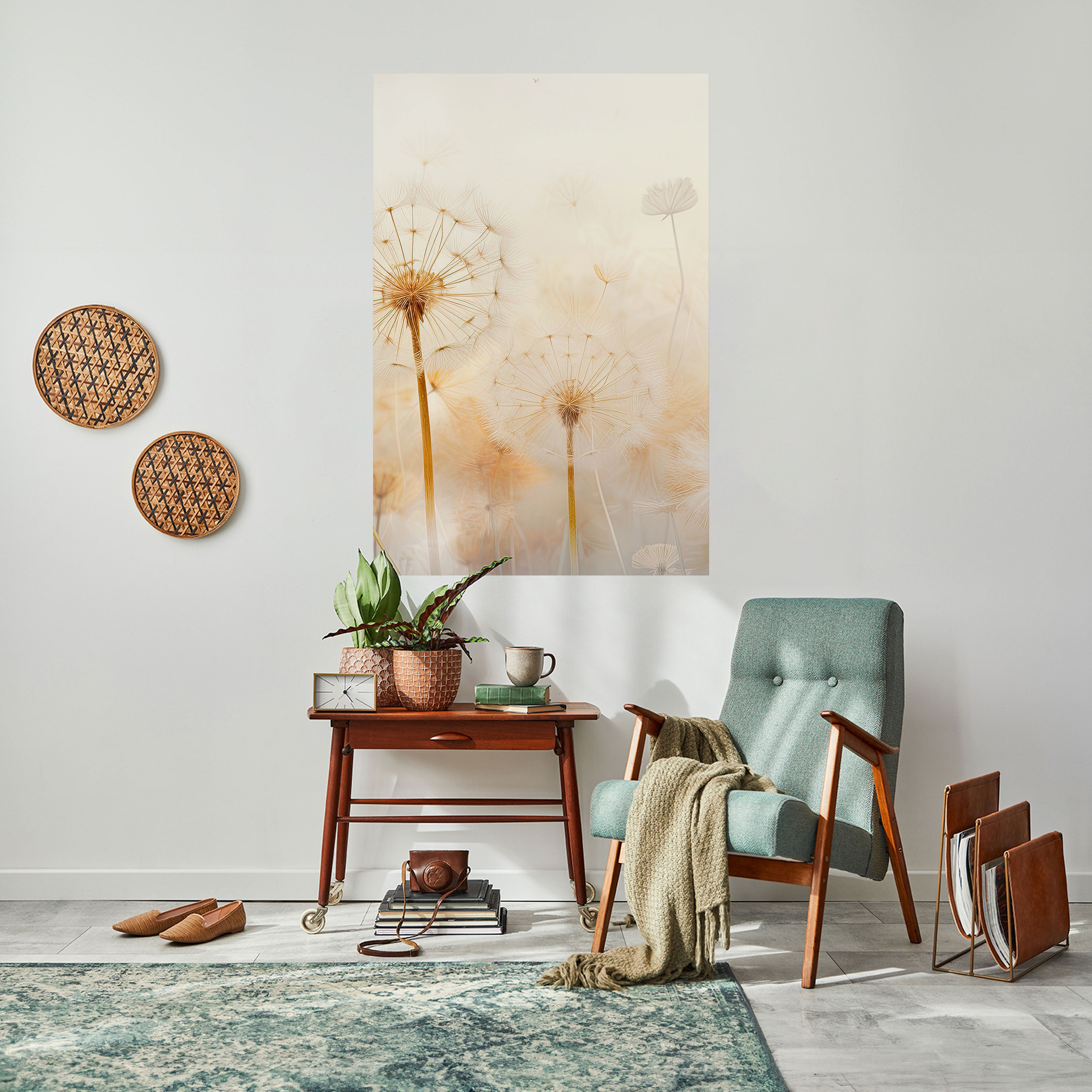 DREAMY DANDELION FIELDS Naklejka/Plakat pionowy
